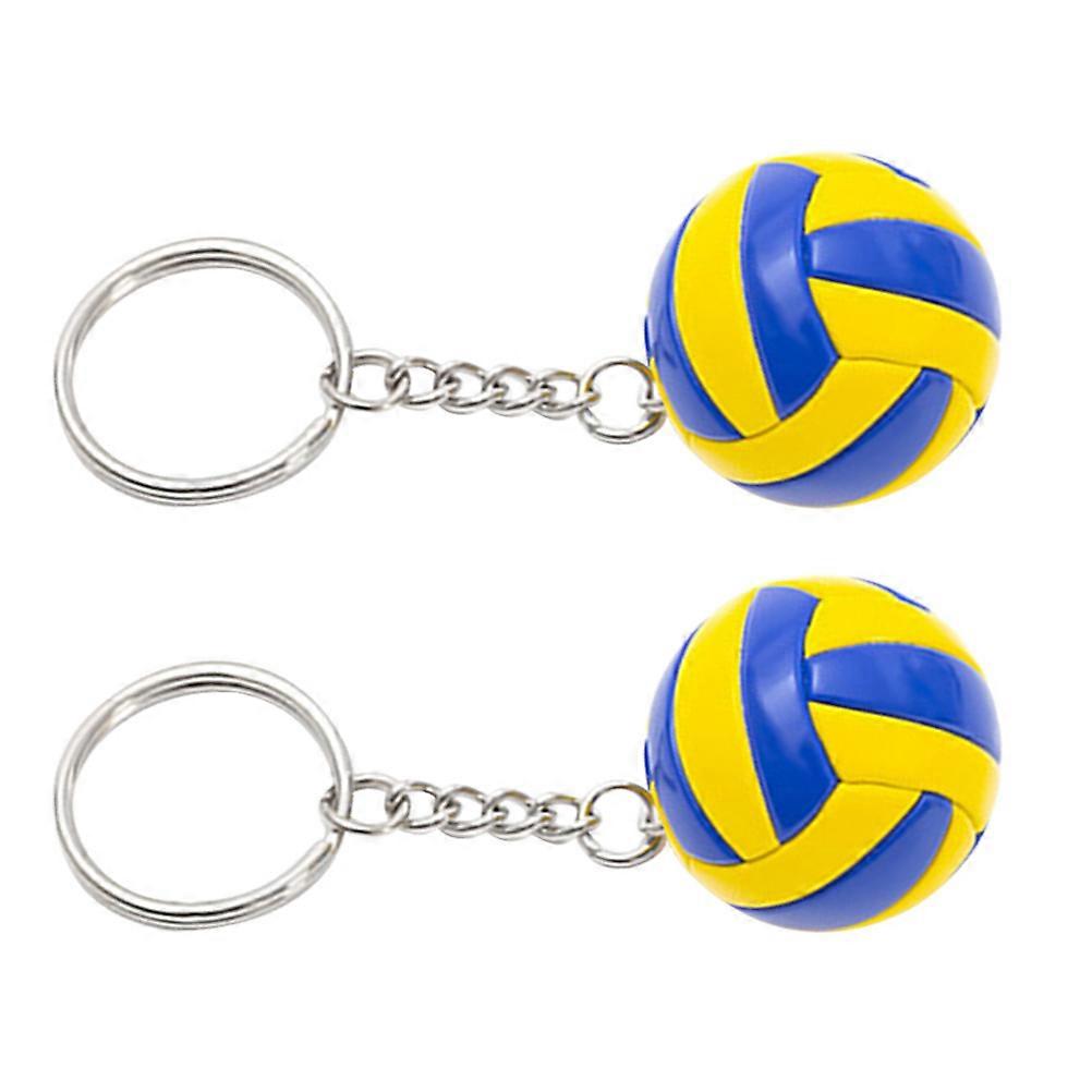 Volleyball Key Chain Ornament for Decor with Alloy and Material 2pcs