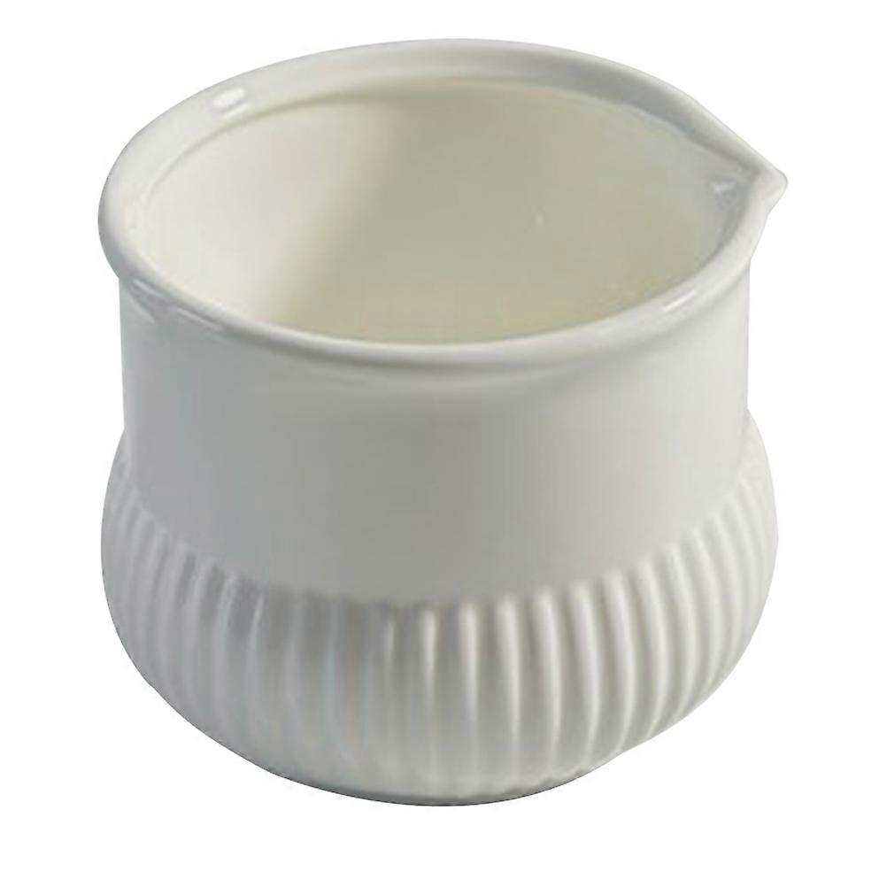 Ceramic Creamer Pitcher Coffee Milk Pitcher Porcelain Creamer Container Holder Ribbed Texture Stoneware Bowl For Sauces Salad Coffee Milk Syrup