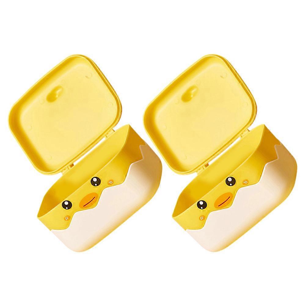 Portable Soap Dish with Lid Cute Chicken Shaped, Freestanding, Detachable, Efficient Water Drainage for Travel, Bathroom, Camping, and Home Use