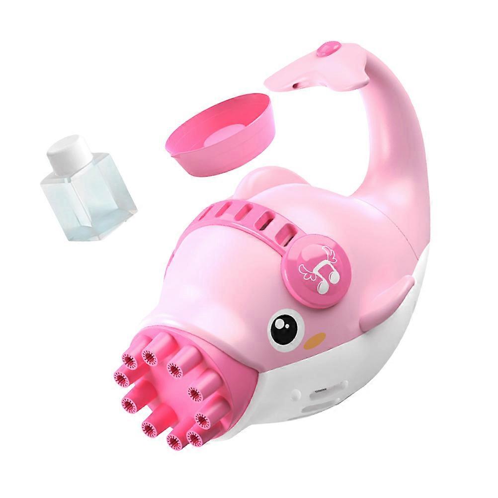 Portable Bubble Machine 1 Set Dolphin Bubble Blower Pink Child-friendly Design Outdoor Activities Bubble Production 1 Set