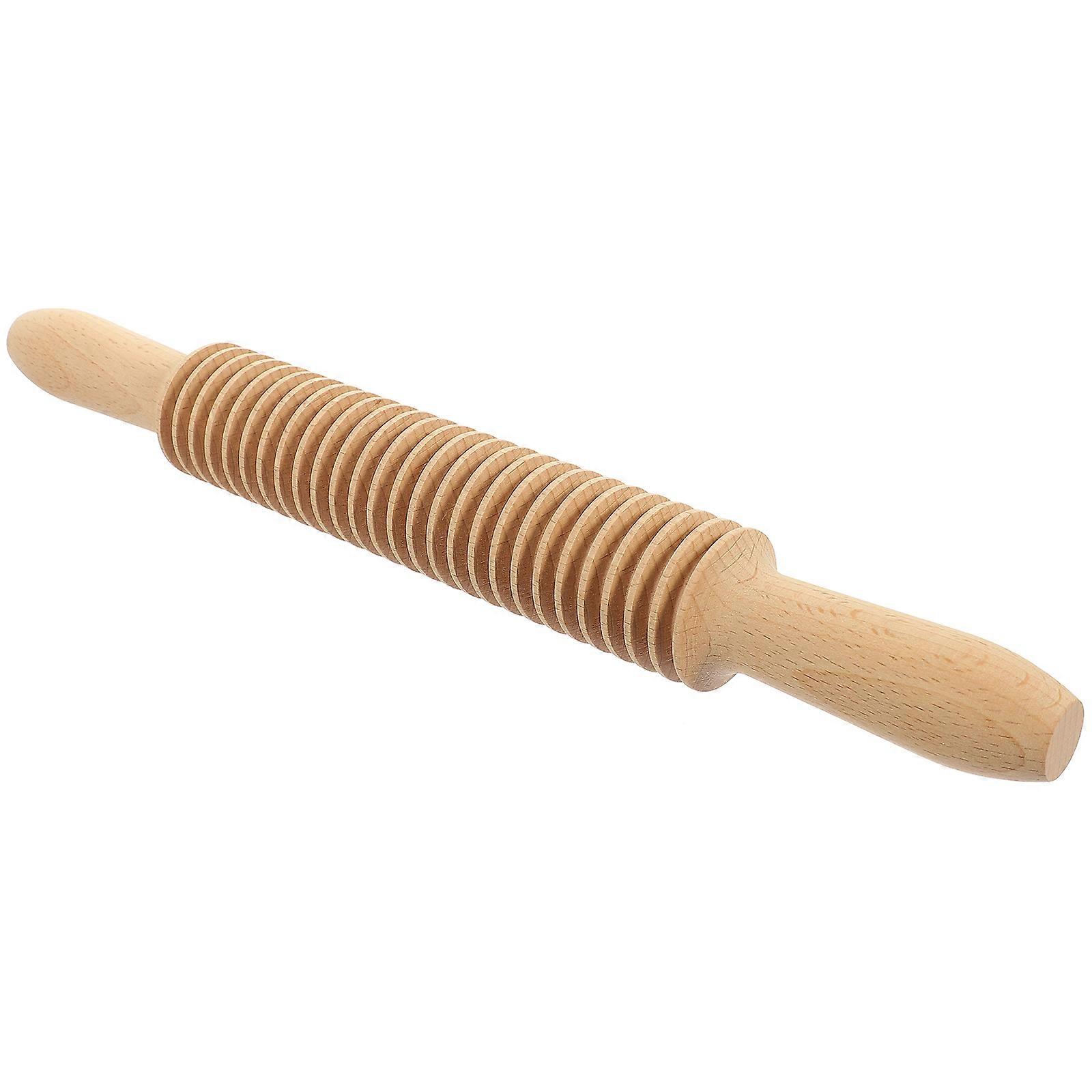 Wooden Rolling Pin for Home Light Brown Kitchen Tool with Comfortable Grip for Baking 7.87 Inches