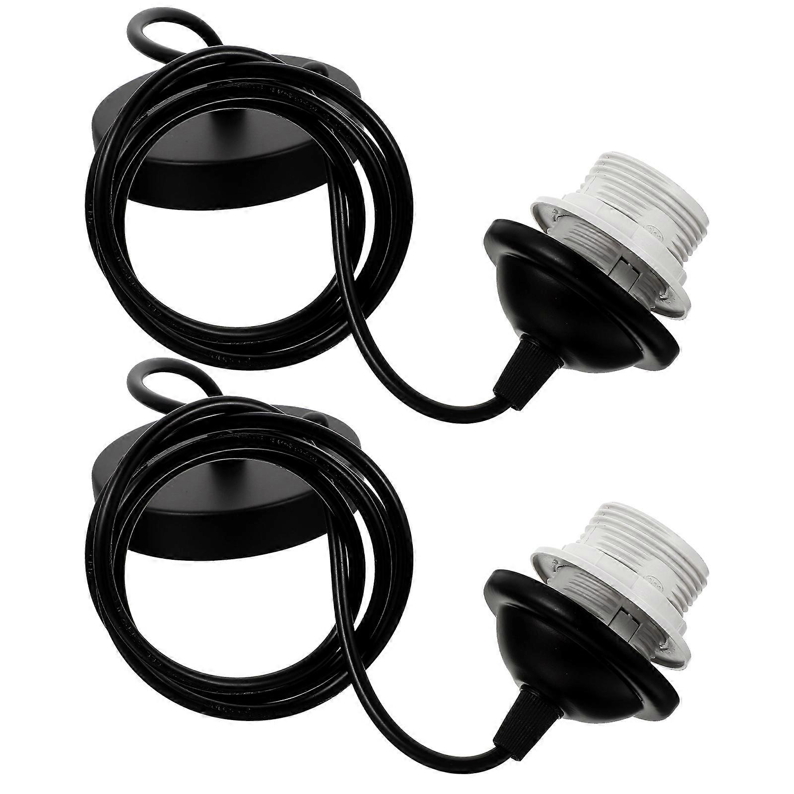 Threaded Lamp Holder Ceiling Light Holder E27 Base Canopy Metal Light Bulb Socket For Indoor Use Home Decoration 2Pcs