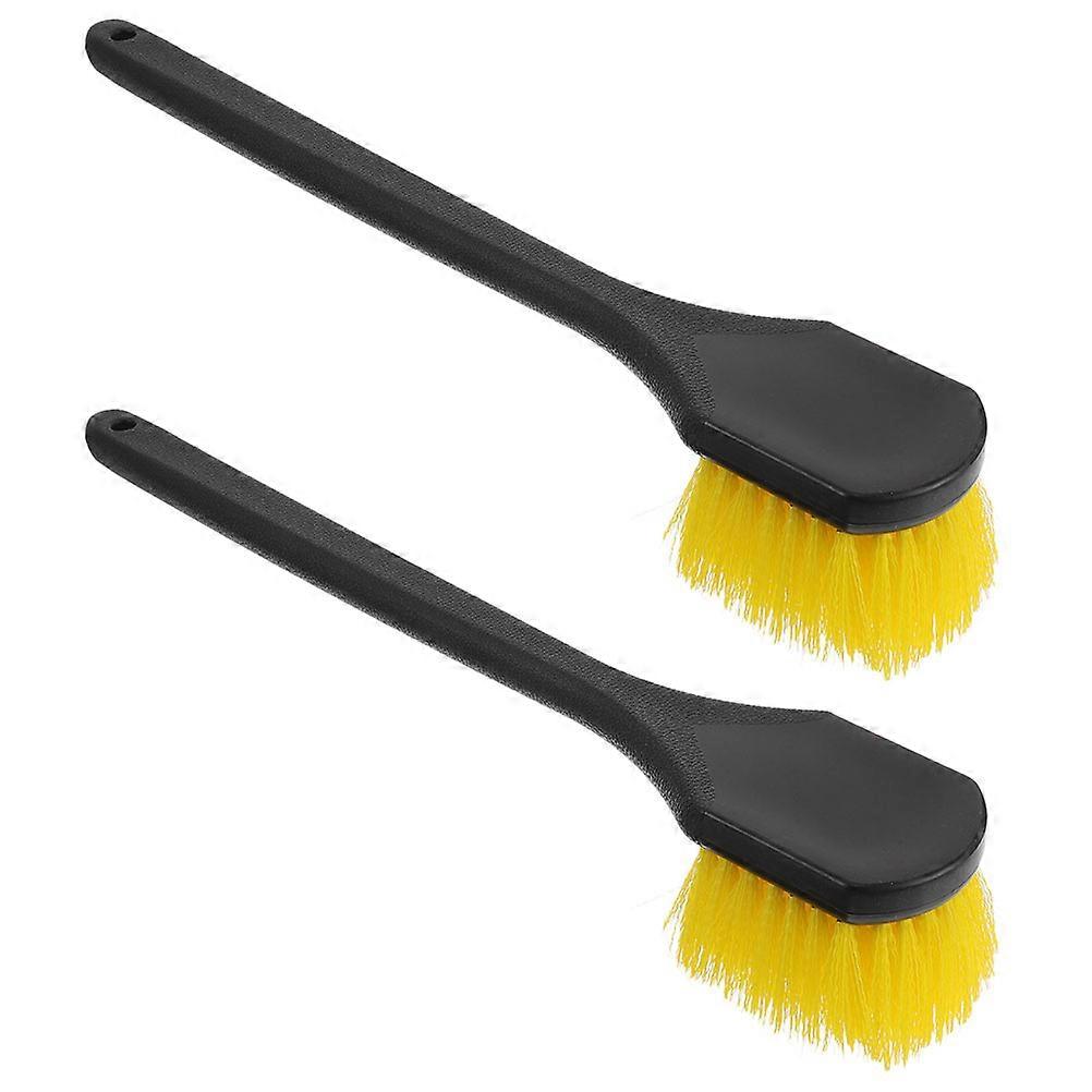 Car Wash Tool Detail Brush for Tires and Rims Long Handle Dual Purpose 2Pcs