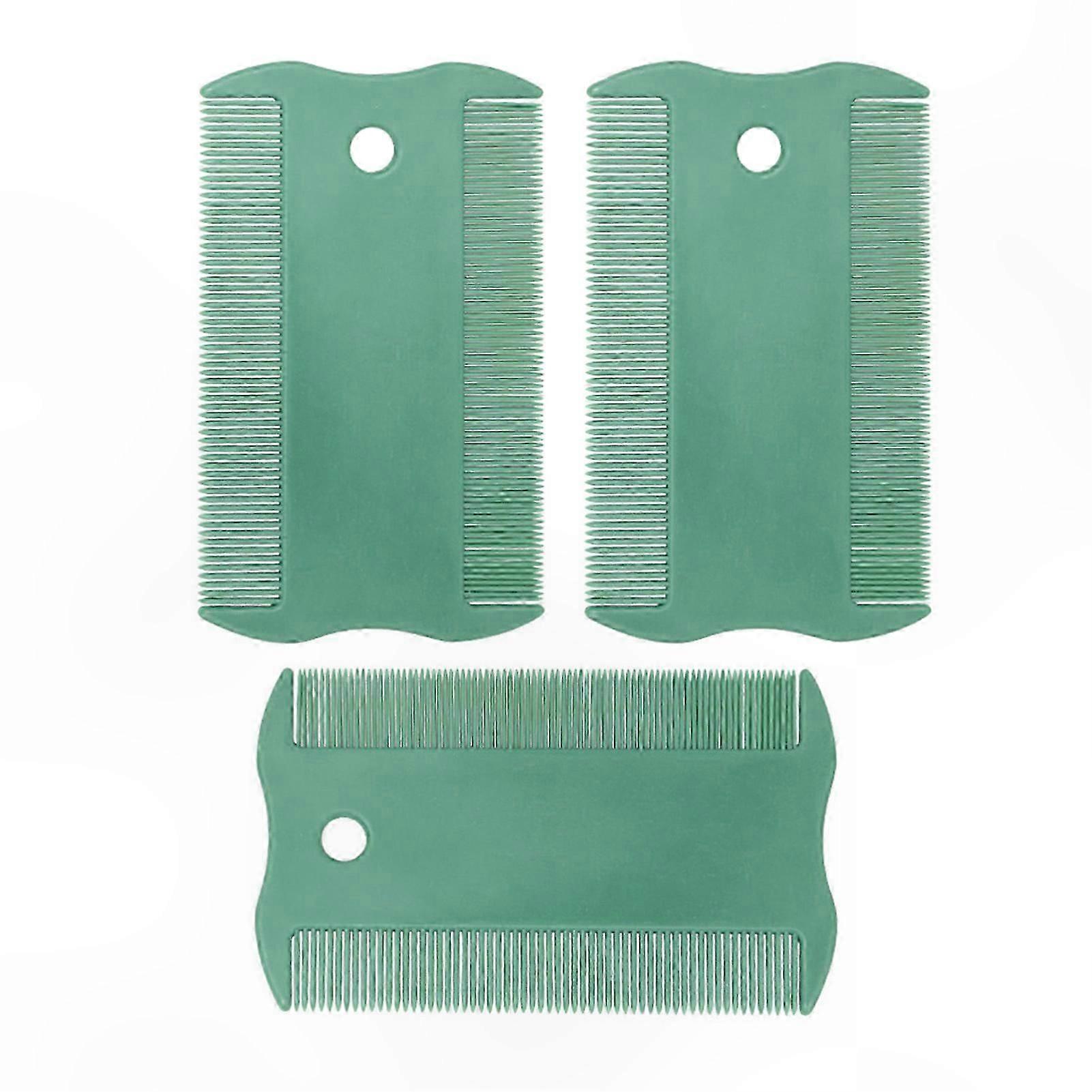 Double-Sided Flea Comb Set for Pets, 3-Pack Dense Teeth Grooming Tool for Removing Lice and Shedding Hair, Ideal for Dog and Cat Care