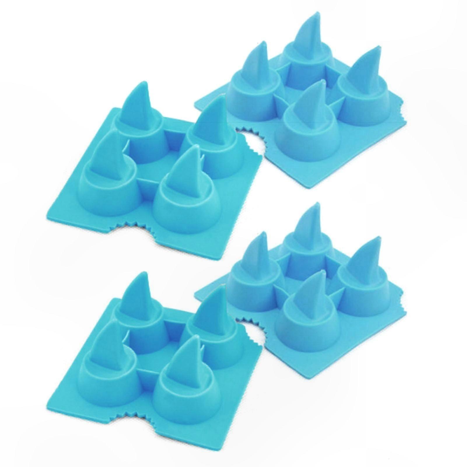 Silicone Halloween Ice Cube Tray Set for Ghost & Fin Shapes, Chocolate, Candy, Cake, DIY Candle, Soap Crafting Molds (4 Pieces)