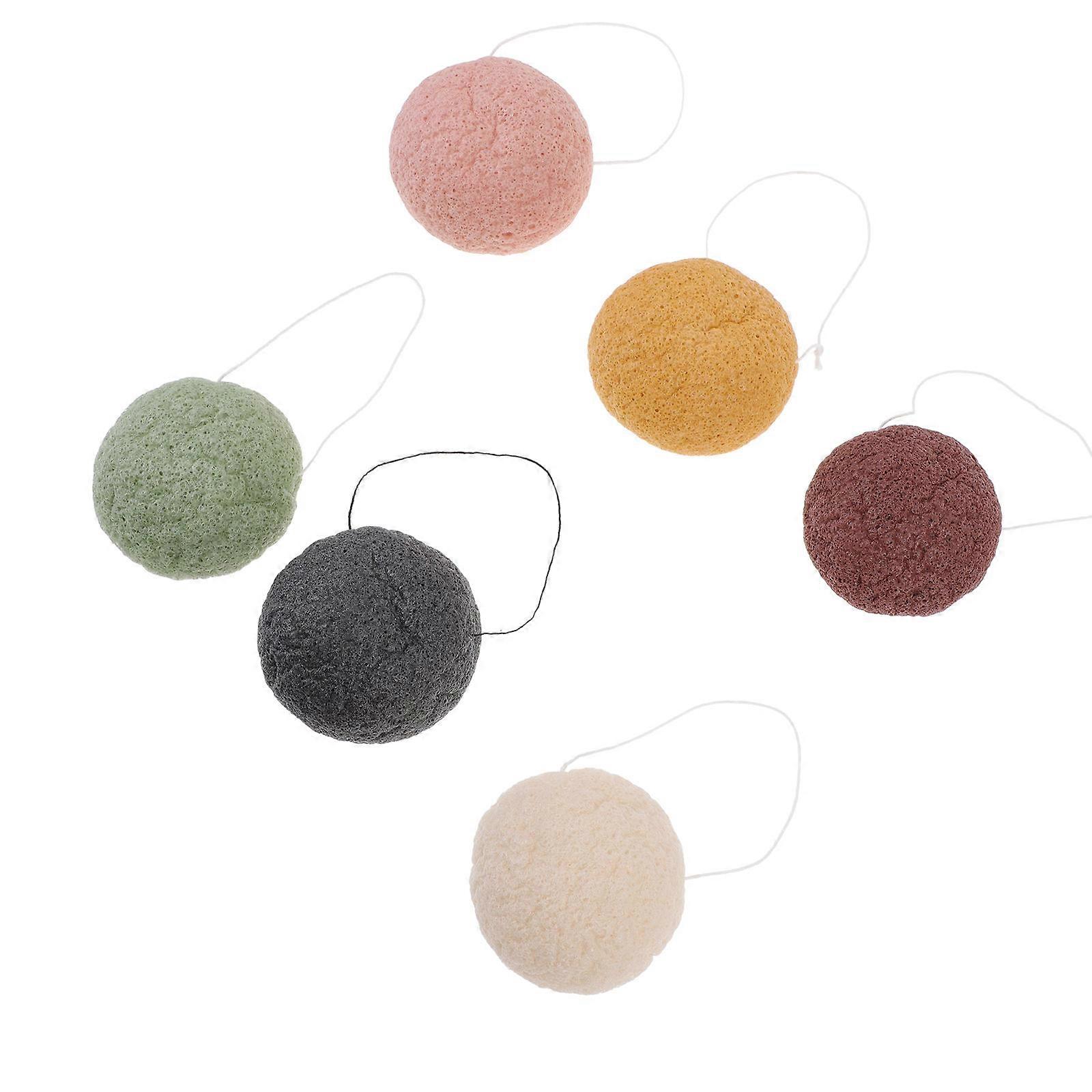 6pcs Facial Makeup Remover Sponges for Gently Cleansing and Exfoliating with Synthetic Material