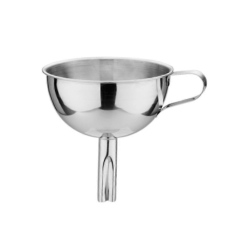 Stainless Steel Wine Funnel for Kitchen Use with Smooth Surface and Ring Handle Design 2pcs 11cm