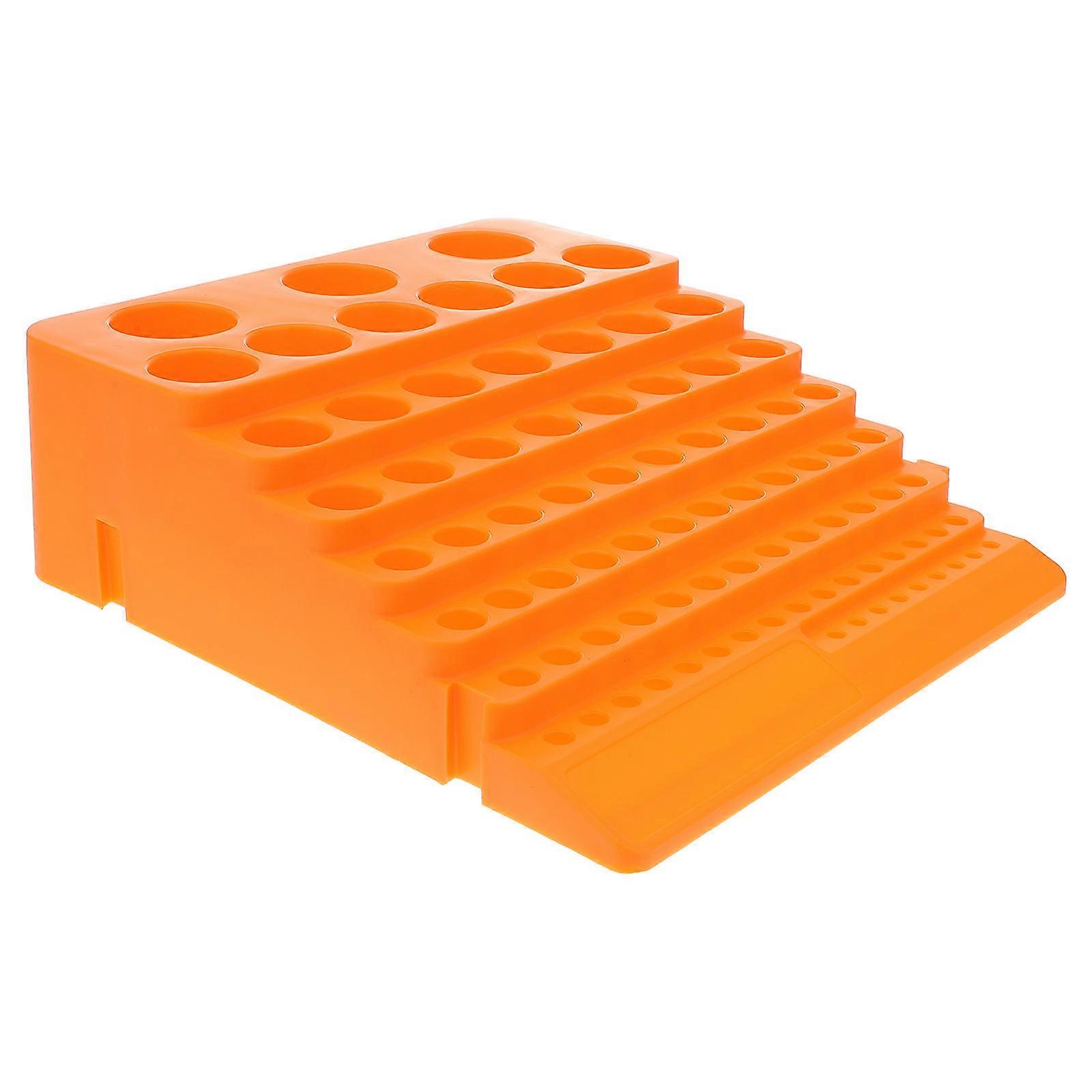 Bit Storage Organizer Drill Bit Storage Rack Professional Design Milling Cutters 21.5X20cm Orange 1Pack
