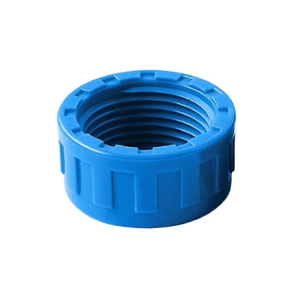PVC pipe end piece with thread, 20 mm 60 mm PVC inner end cap, white/gray/blue plug pipe fittings, 5 pieces (Blue, 40mm) 40mm Blue