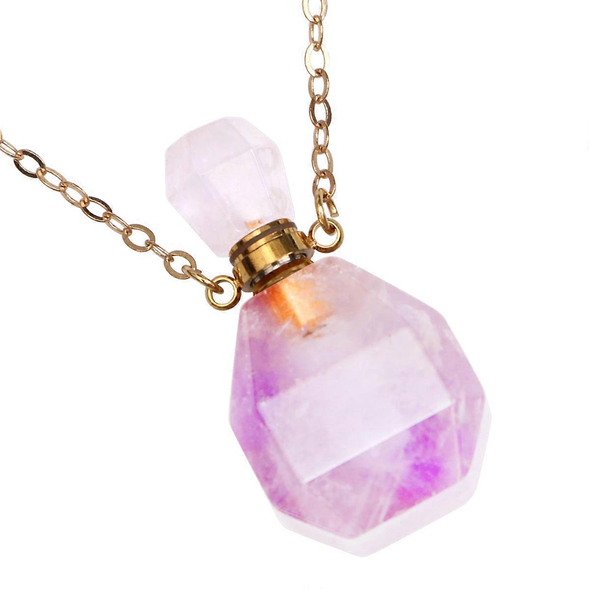 Wish Bottle Flacon en verre pendentif porte-huile essentielle pour dames avec un style esthétique simple en violet 1Pack