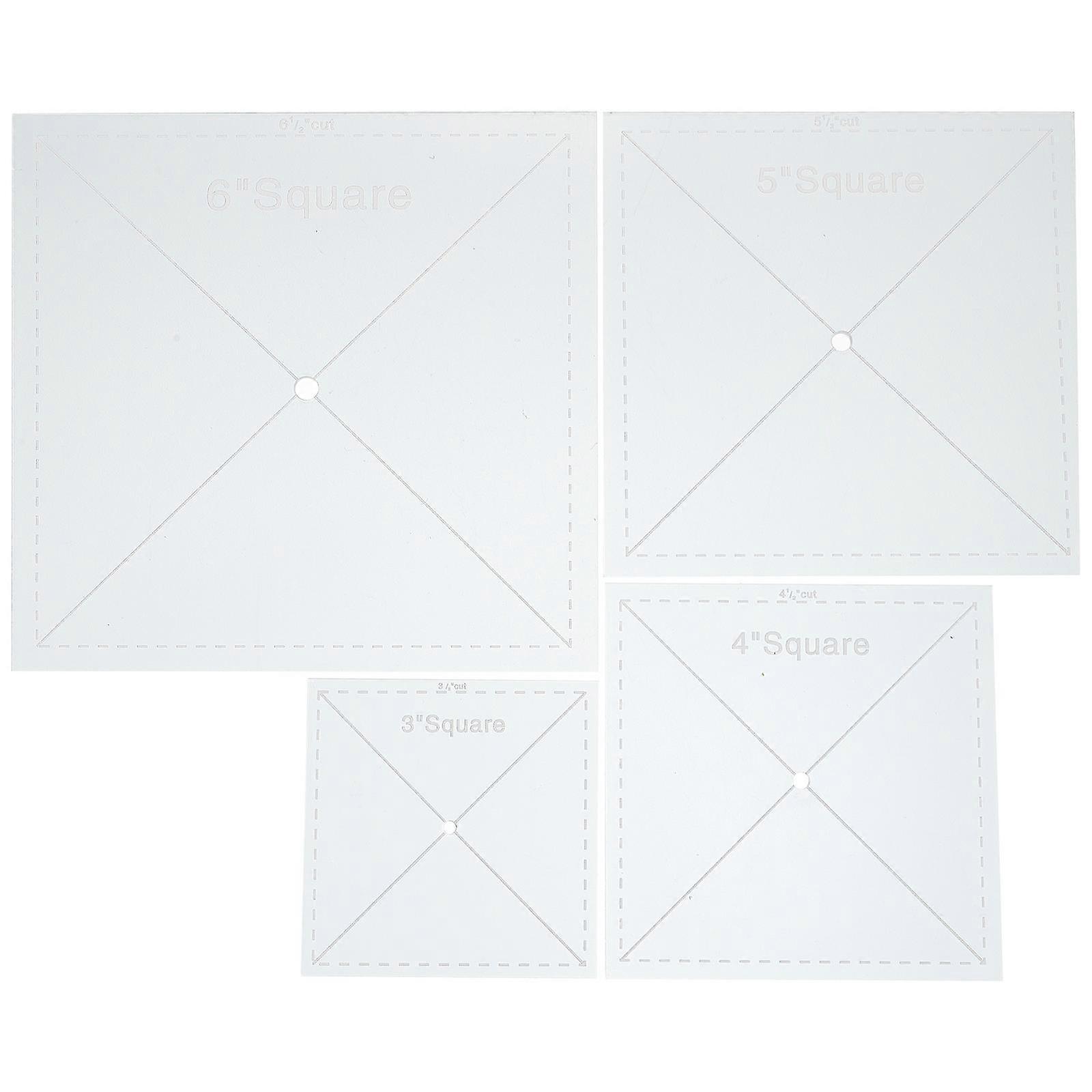 4Pcs Patchwork Sewing Rulers Designed For Comprised Of Durable Acrylic Measure 15.5X15.5cm