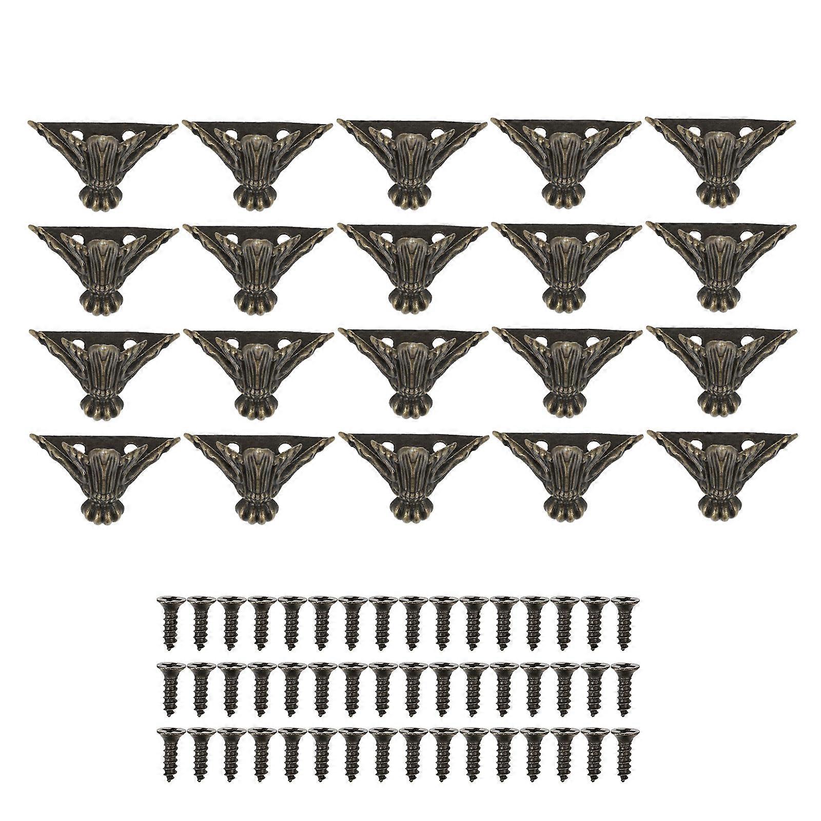 20 Pcs Zinc Alloy Box Legs for Jewelry Cases Assorted Color Retro Design Elegant Furniture Support