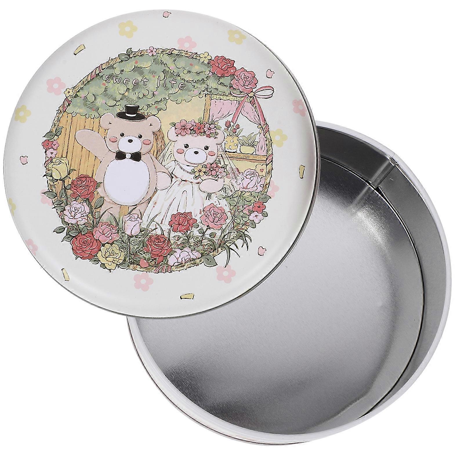 Tinplate Cookie Box Candy Container Gift Wrapping Holiday Party Small Portable Size 13.5X13.5X7CM 1Set
