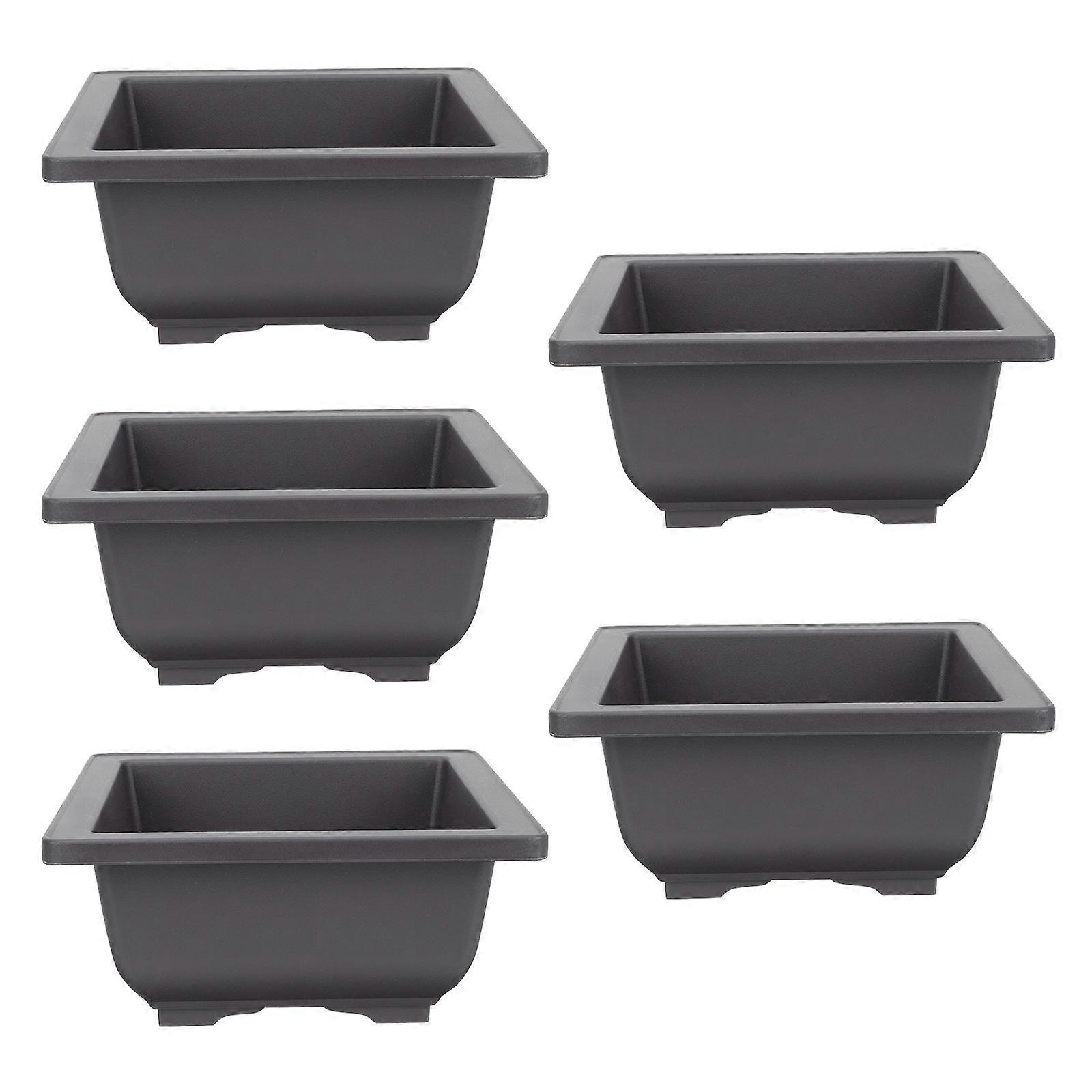 Retro Flower Pots Square Nursery Pots Set for Homeowners Gardeners Minimalist Style 6.68x6.68x2.75in 5Set