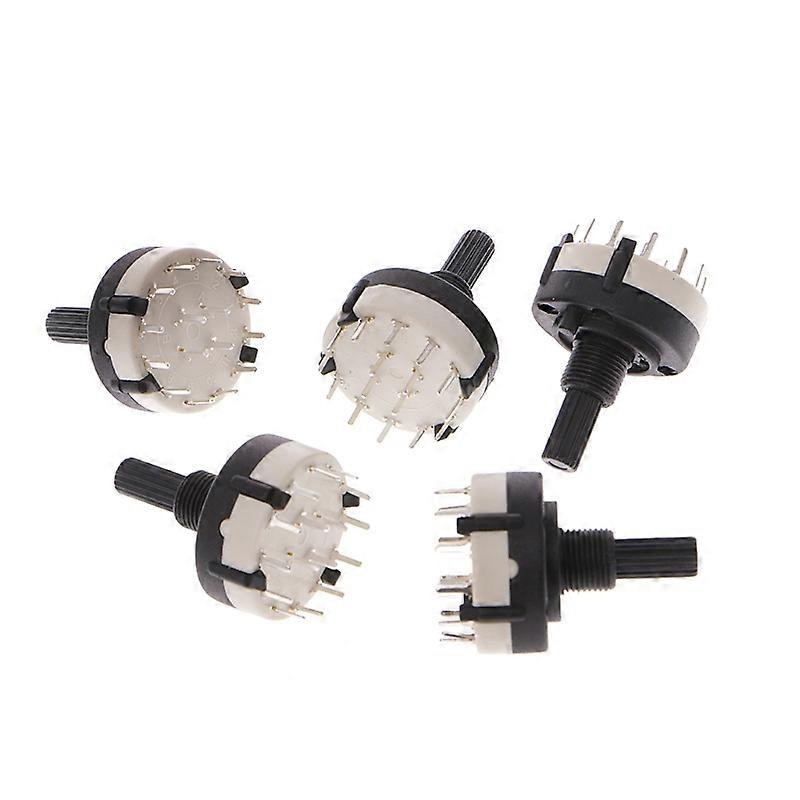 5pcs 4P3T 4 Pole 3 Position 6mm Shaft Diameter Assembly Selector Rotary Switch