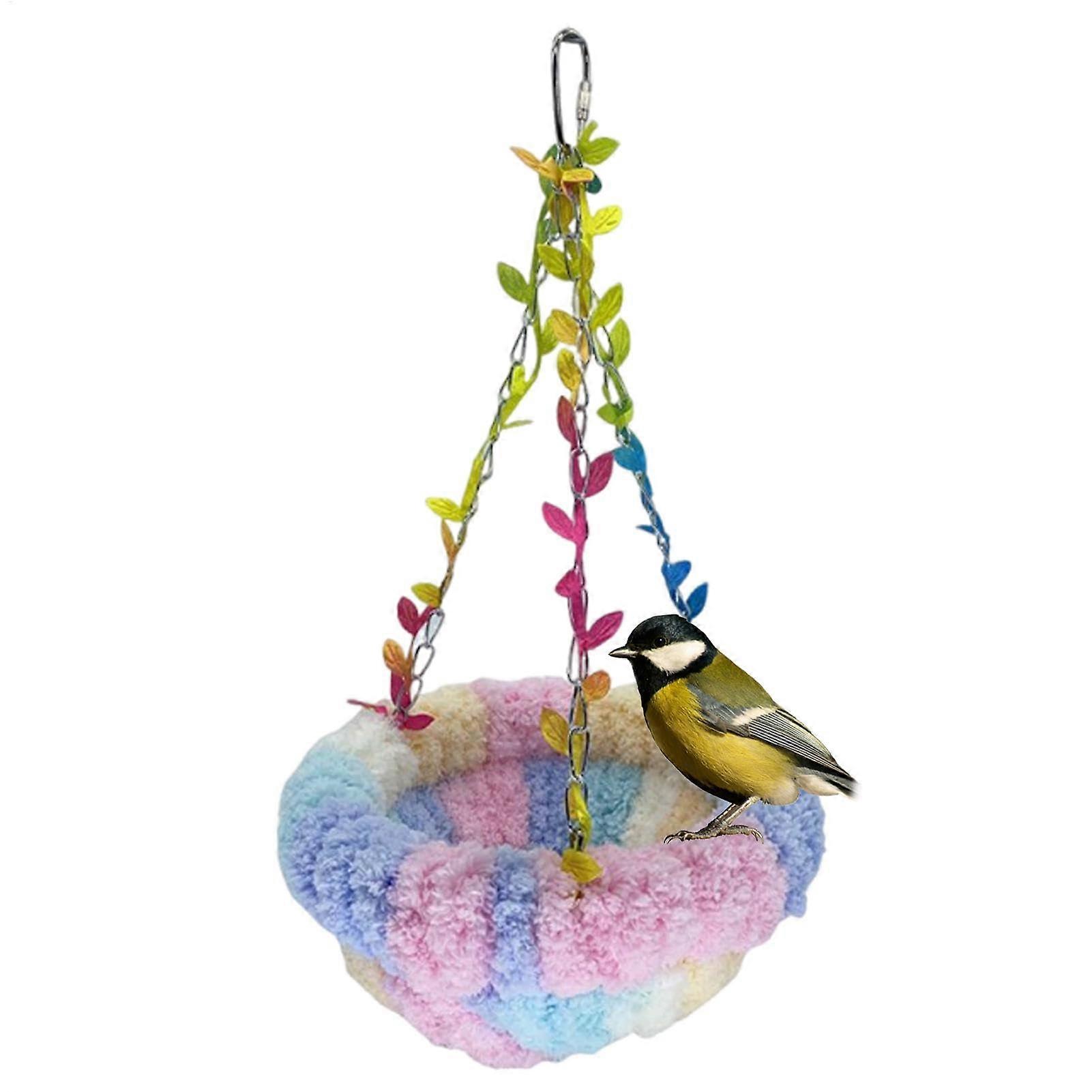 Nest With View Walls Plush Bird Cage Hammock Cozy Sleeping Nest For Cockatiels, Cockatoos, Finches, And Conures