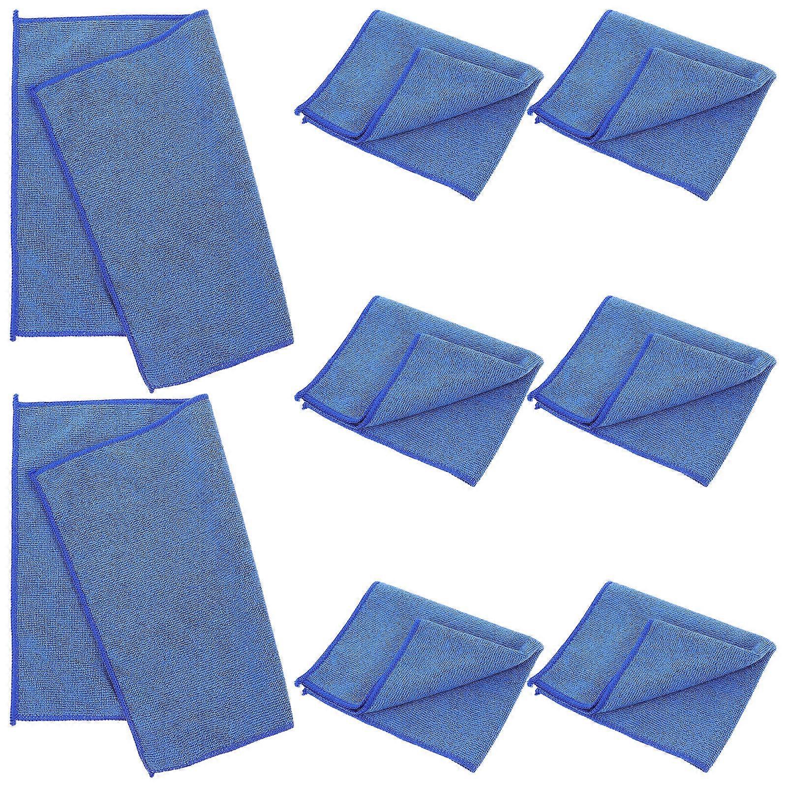 Ultra Fine Microfiber Cleaning Cloths Set of 8 Highly Absorbent Reusable Towels for Car Washing Kitchen Cleaning Dusting Soft Gentle Material for