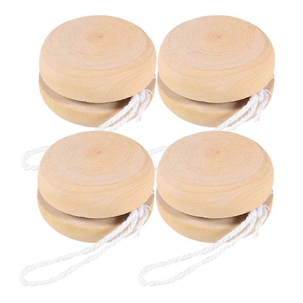 Wooden YoYo Balls for DIY and Decoration 4 Pieces Khaki Unfinished Yoyo Toys Inspiring Creativity 1.5 Inches