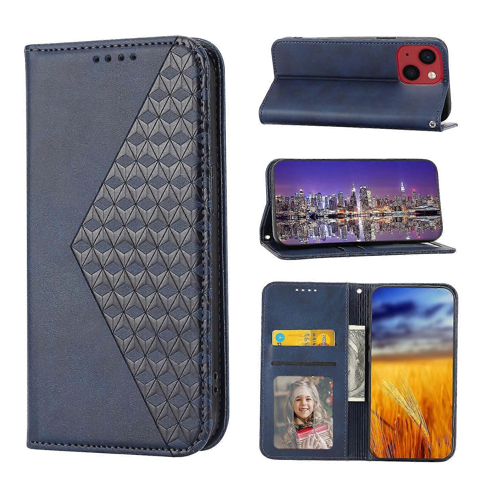 For iPhone 14 Case, Leather Wallet Flip Case With Strap