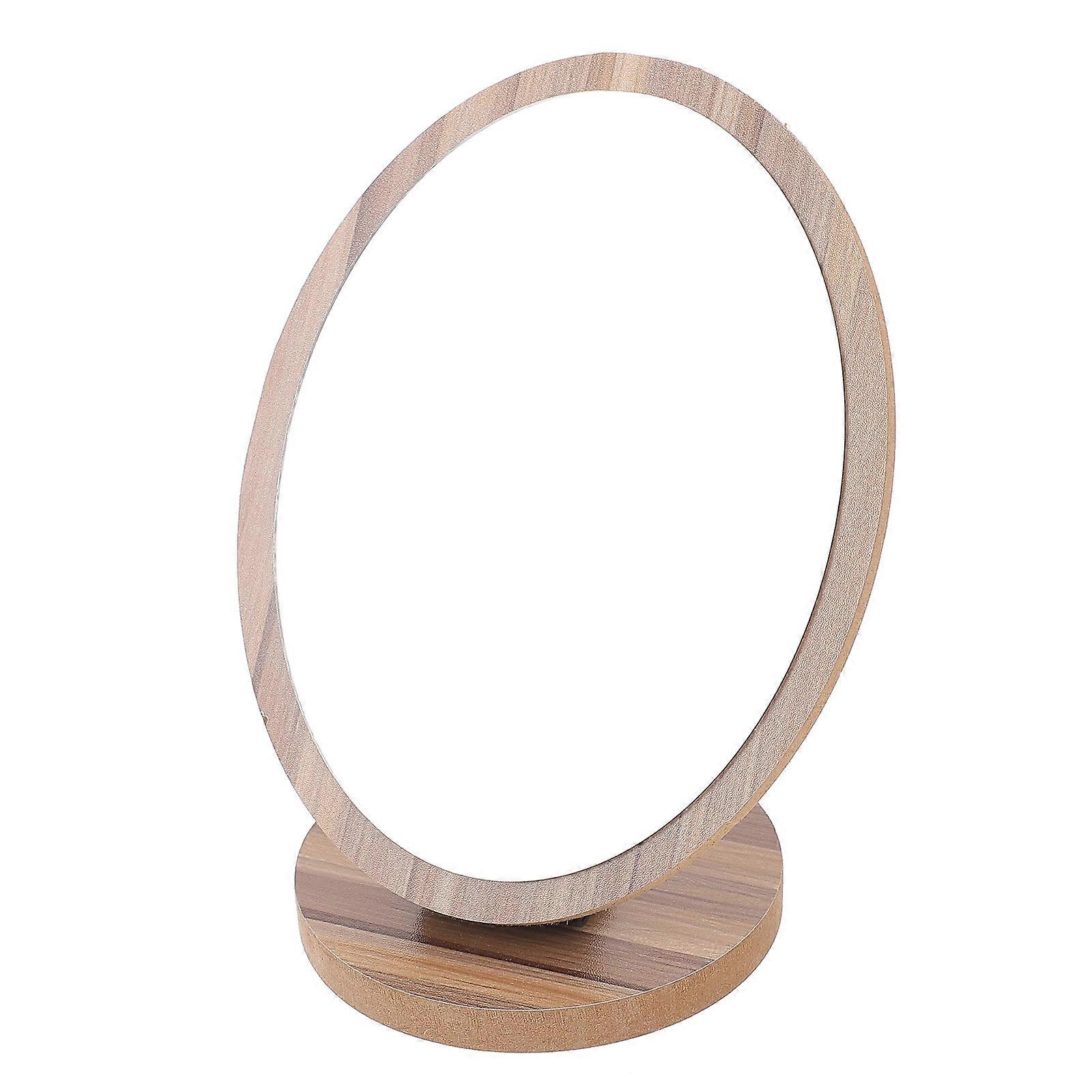 Elegant Wooden Tabletop Cosmetic Mirror   Durable, Non Fade Desktop Makeup Mirror with High Definition Surface for Clear Viewing