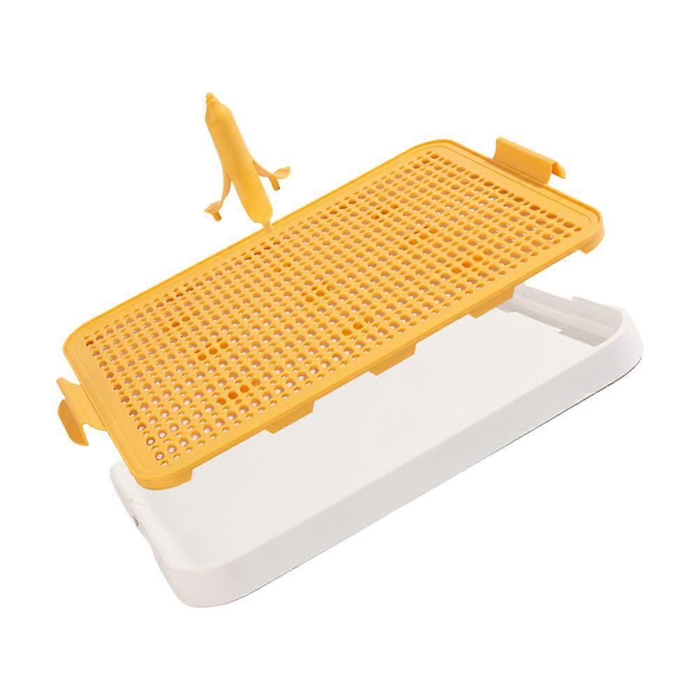 Durable Puppy Potty Tray for Indoor Dog Toilet Training, Yellow Banana Column Design, Floor Protection for Home Use