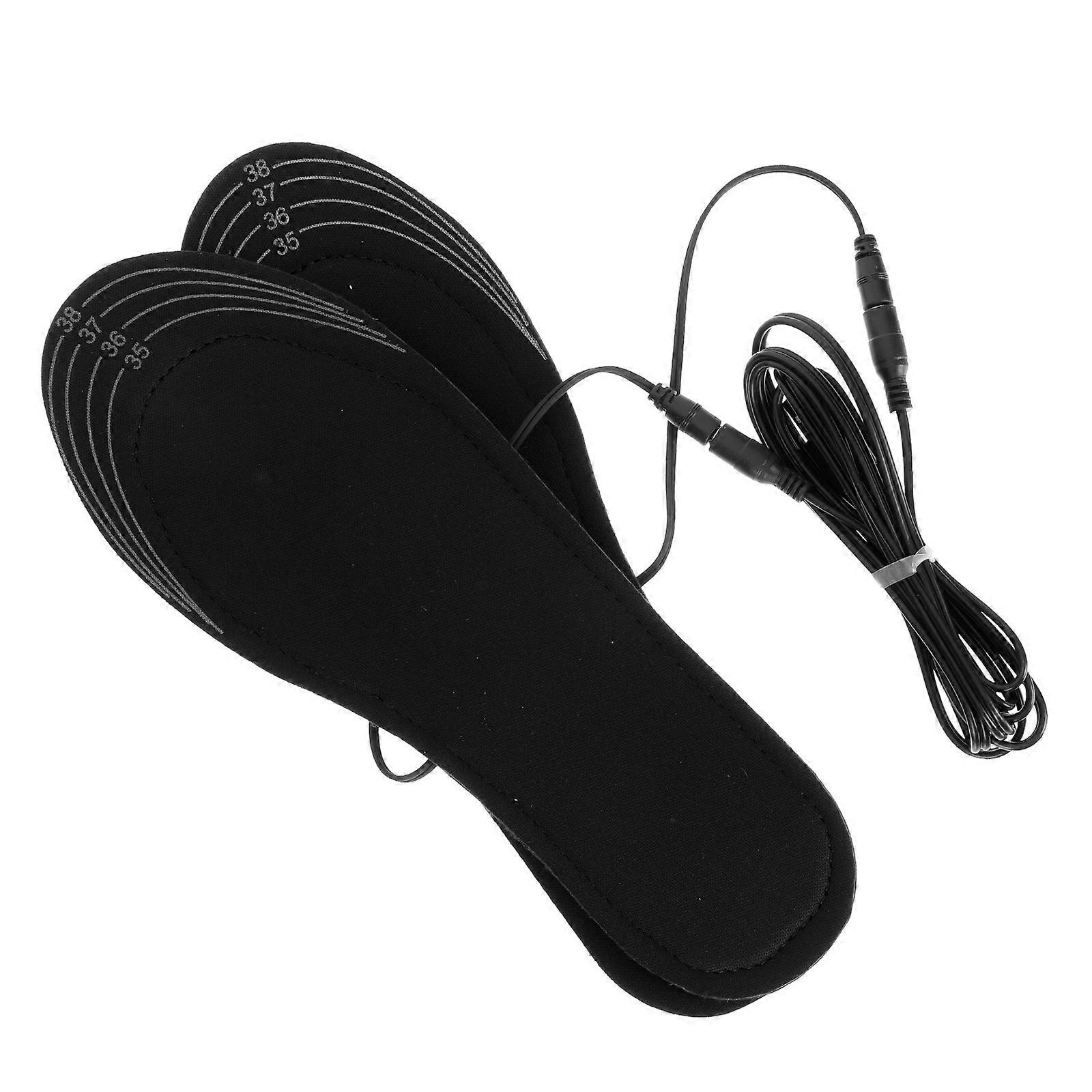 Heated Boot Inserts Heating Foot Warmer For Outdoor Activities Shoes 27x9.5cm Black USB Compatible 1 Set