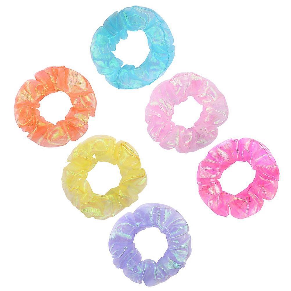 Elástico Laços de Cabelo com Material de Pano para Mulheres Cores Sortidas Moda Cordas de Cabelo Detém Todos os Tipos de Cabelo 6 Peças