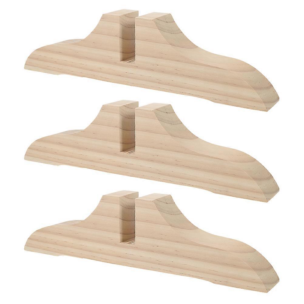 Wooden Room Divider Stand Beige Support for Home and Office Practical Folding Screen Base 3pcs
