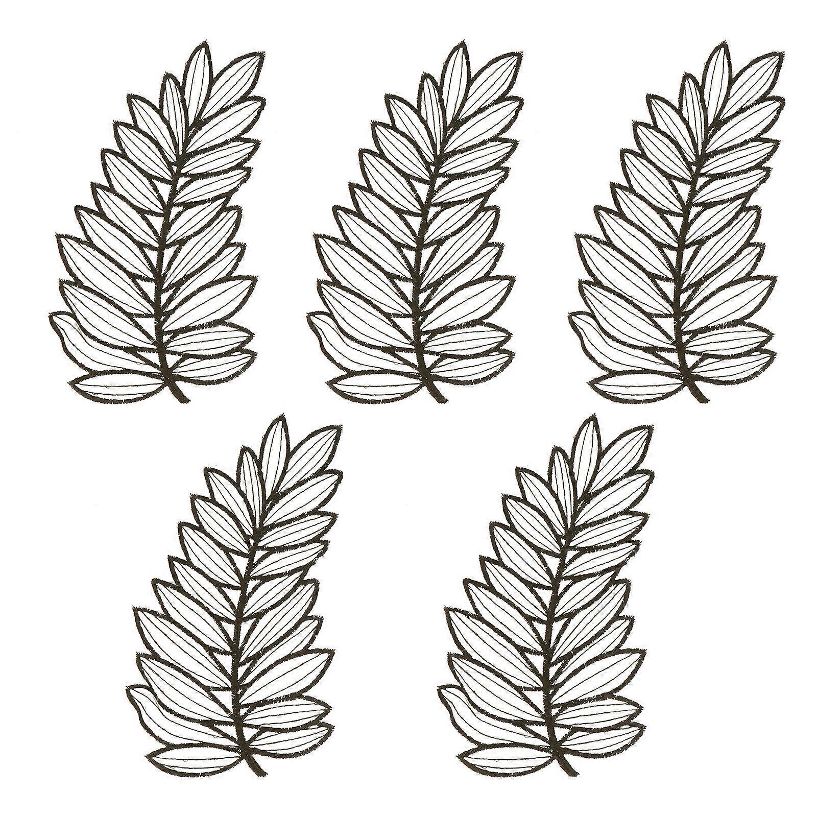 Flower Embroidered Applique 5Pcs Creative Sewing Craft Decoration Handicraft Projects Green Cloth Patches