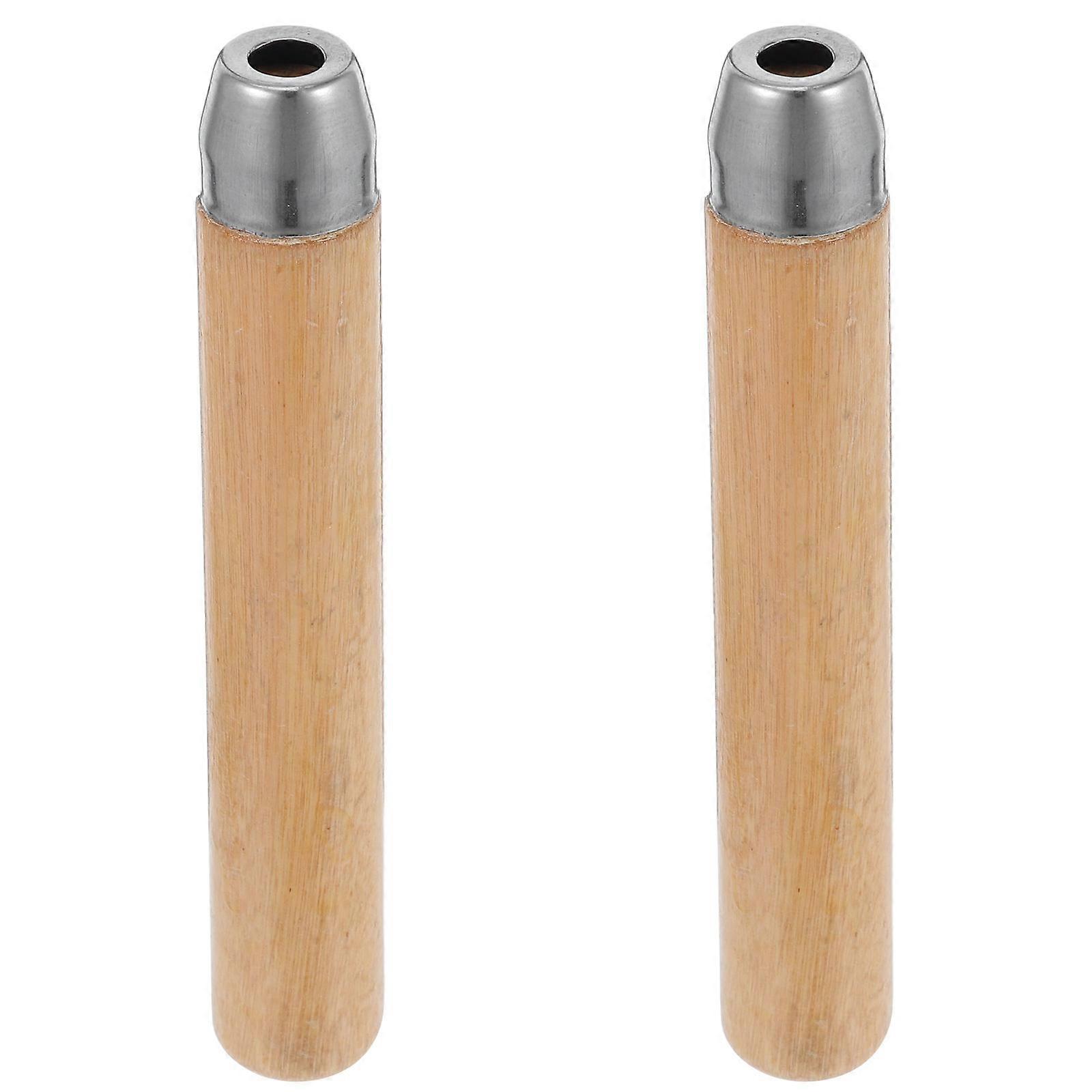 Lathe Tool Handle 2Pcs Versatile Compatibility Replacement Handle For Carpentry Light Yellow Ergonomic Grip With 8mm Hole Diameter