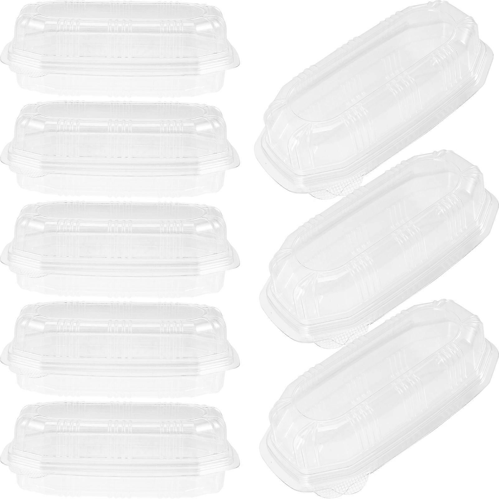 100Pcs Plastic Food Box Transparent Hinged Design For Party Use 16.8X7.3Cm Sandwich Container Suitable For Cakes