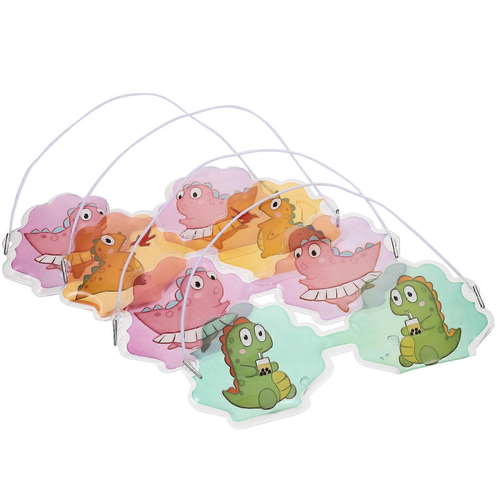 Reusable Ice Packs for Kids 4Pcs Cartoon Design Eye Pads Assorted Color Swelling Reduction Puffiness Relief