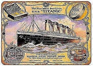 تيتانيك فيلم القصدير شعار خمر ملصق سينما مقهى هوم بار كراج نادي الجدار الديكور 8x12 بوصة