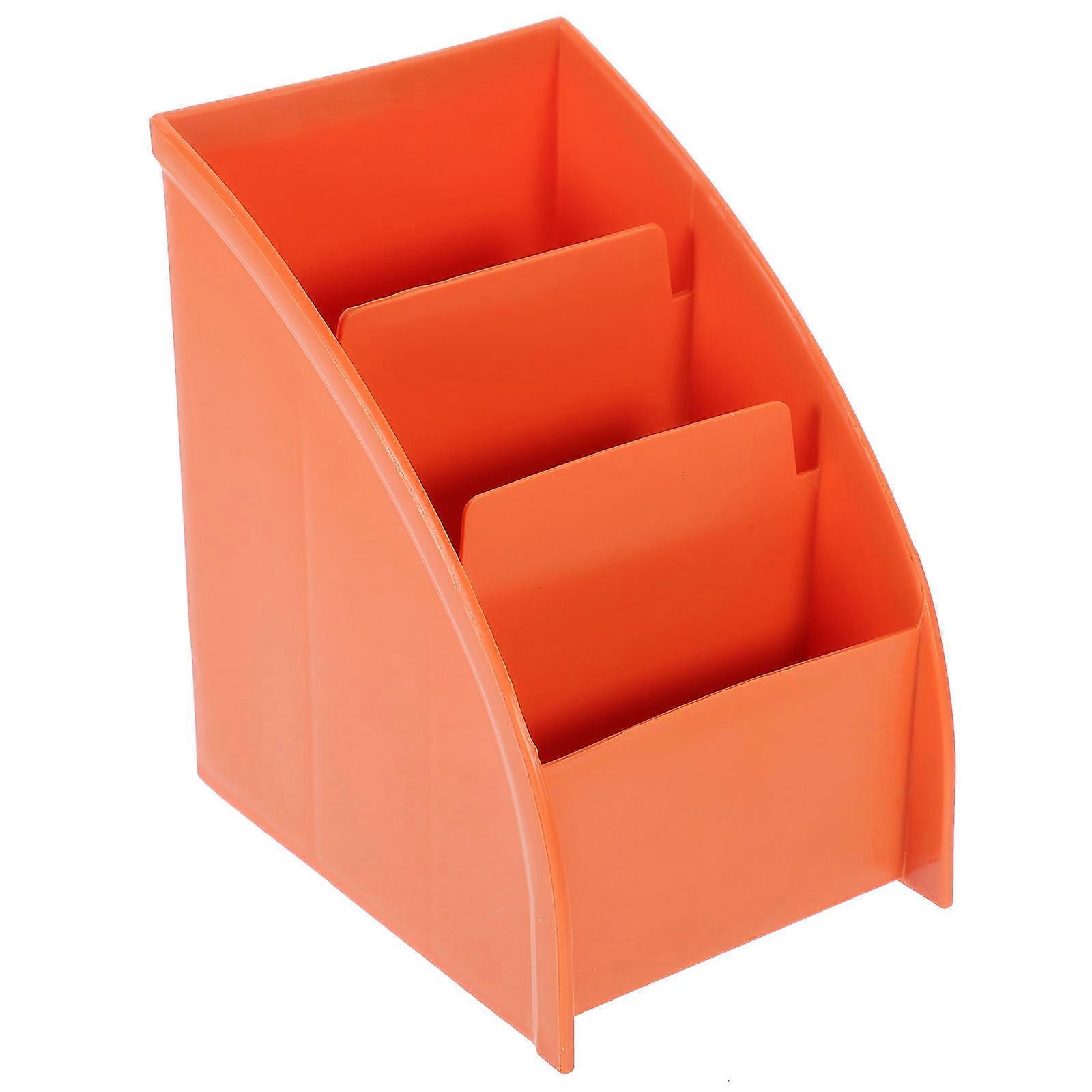 Makeup Display Holder Sundries Organizing Box For Home Classrooms Women Daily Use Orange Plastic With 1 Set