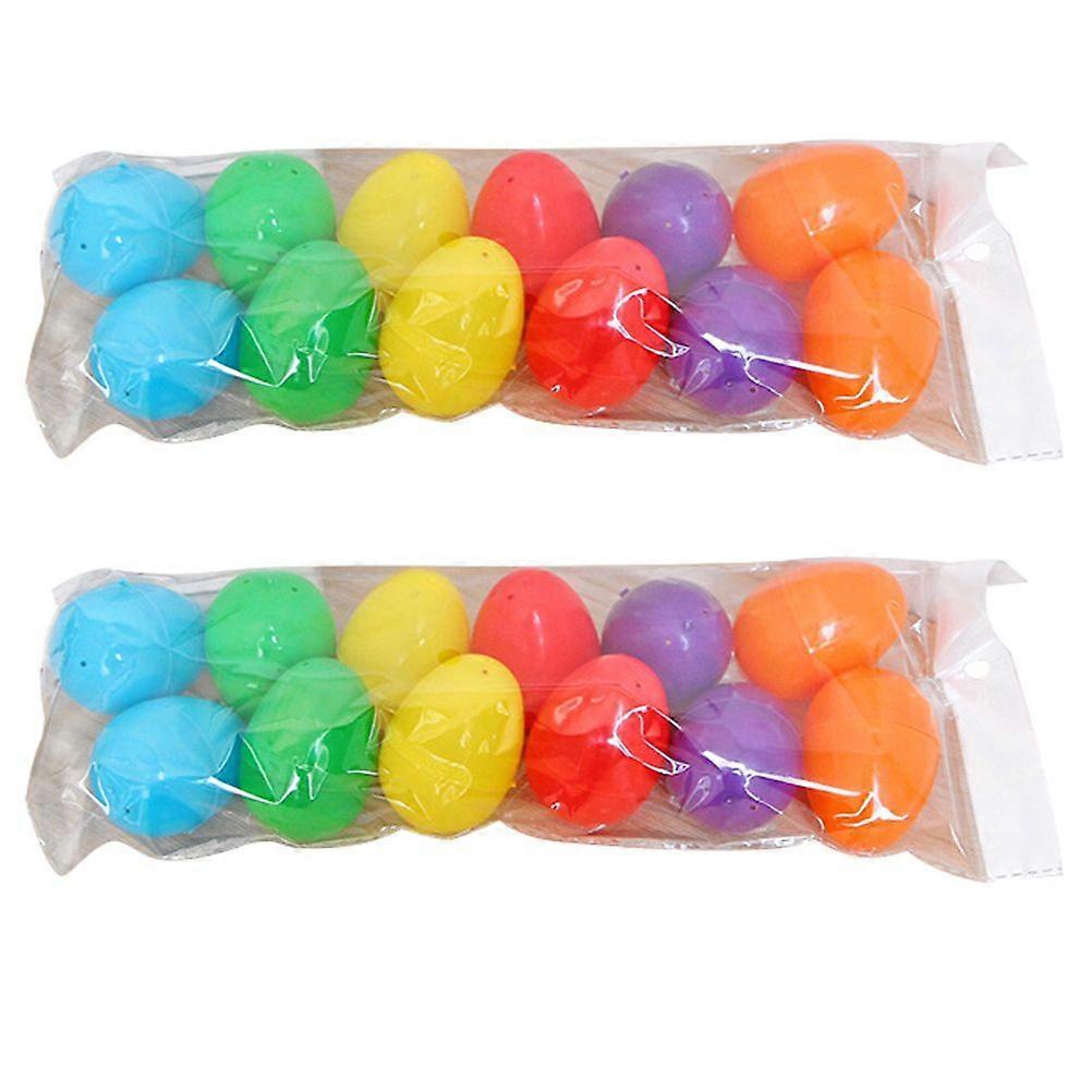 24PCS Colorful Plastic Egg Shell Easter Decoration Festival Crafts Plastic Egg