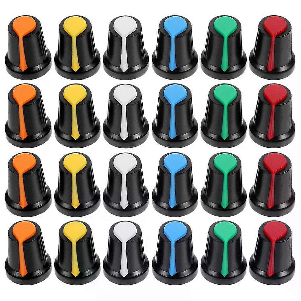 Guitar Potentiometer Knob Caps, 24 Pcs Plastic Volume Tone Control Knobs