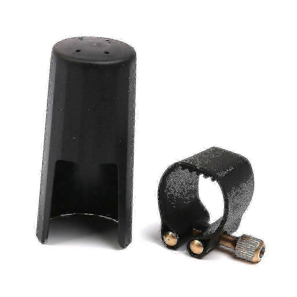 Clarinet Accessories: Black PU Ligature with Nozzle Cap for Plastic Instruments