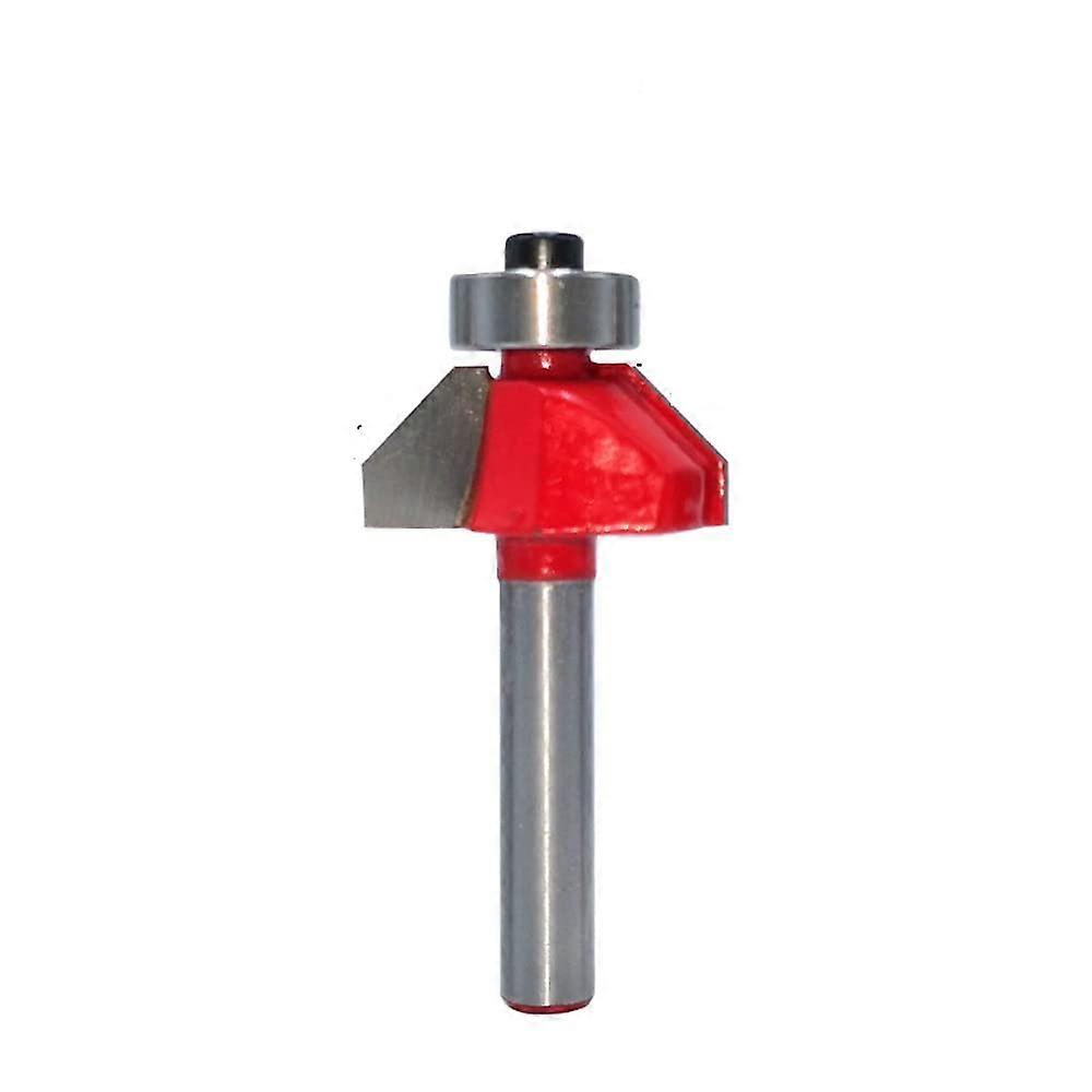 Milling Cutter Rabbet Router Bit Beading Chamfer Router Bit 1/4-In Shank 45-Degree Bevel Top Bearing Tungsten Carbide