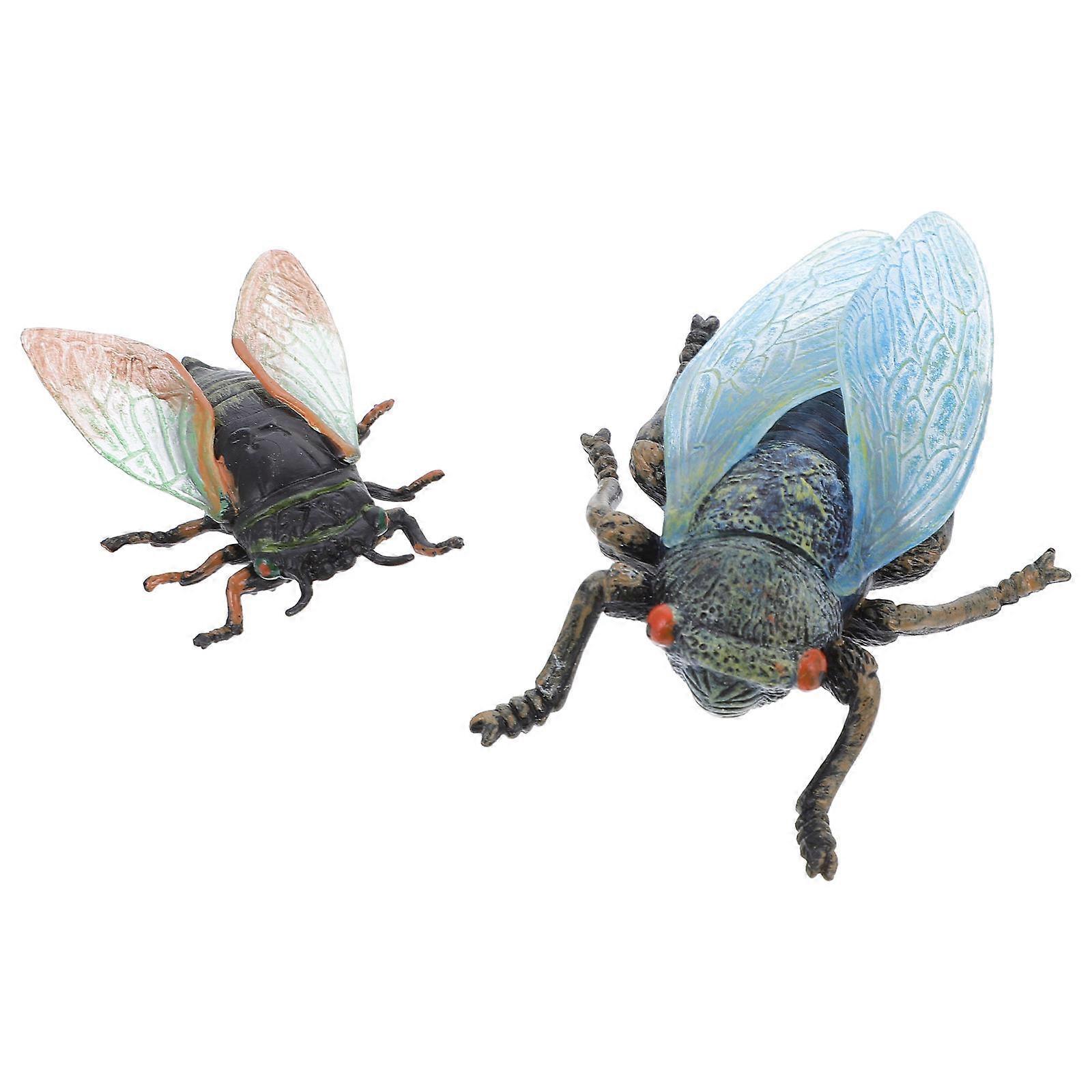 Mini Cicada Simulation Ornament Set Educational Insect Model Decoration for Collection, Pranks & Creative Learning Activities, Safe Material
