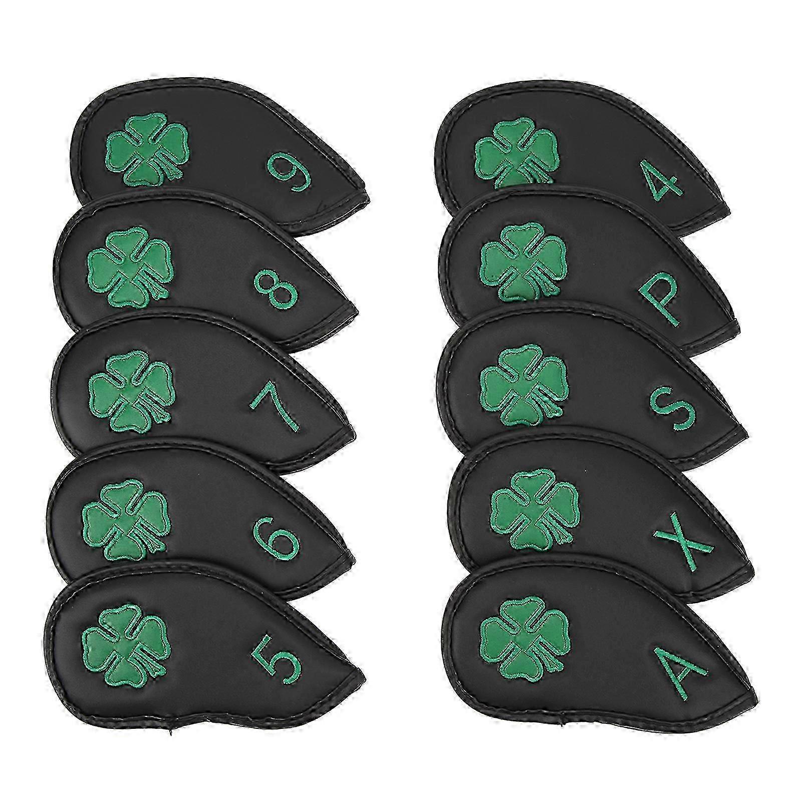 Four leaf pattern golf iron covers 10pcs waterproof set