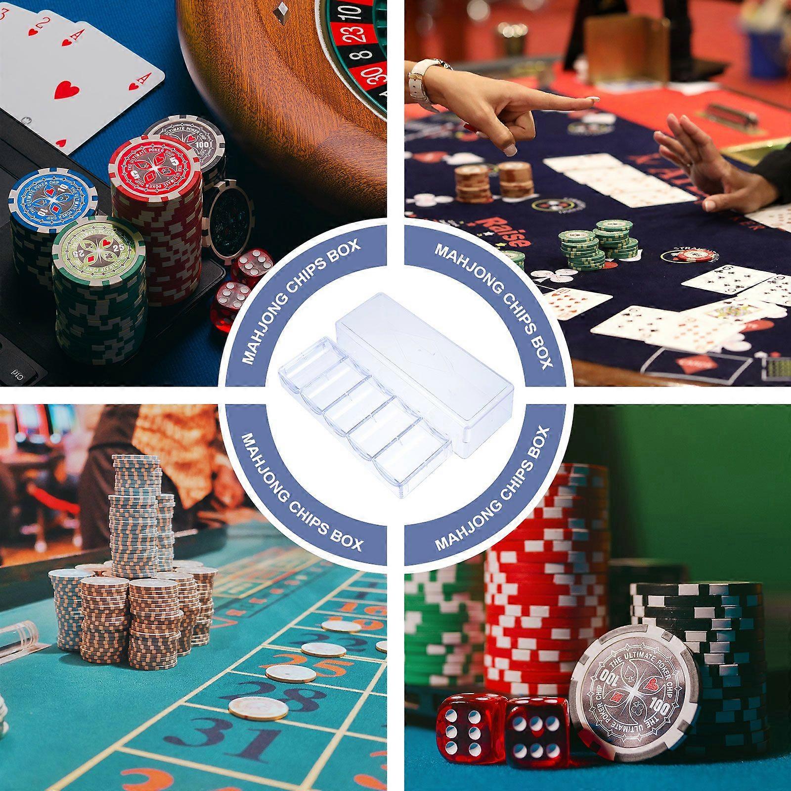 1pc Transparent Storage Box Transparent Game Chip Container Chips Oganizer