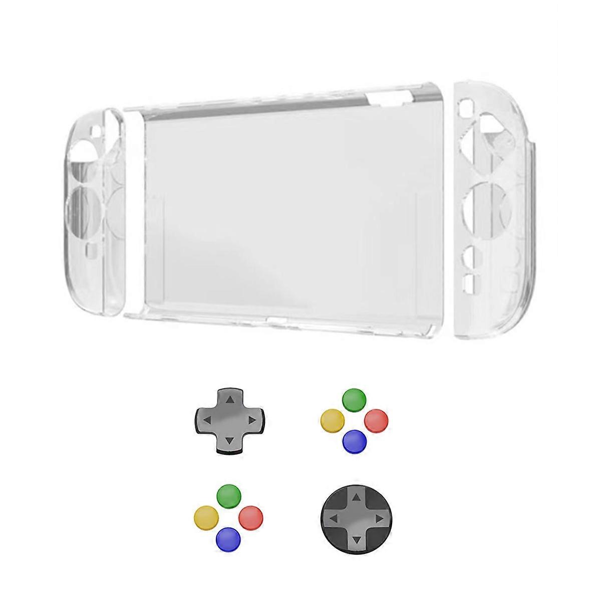 For Switch2 Protective Case+D-Pad Button Cap Clear Shell Split Design Anti-Fall Anti-Scratch Case fo