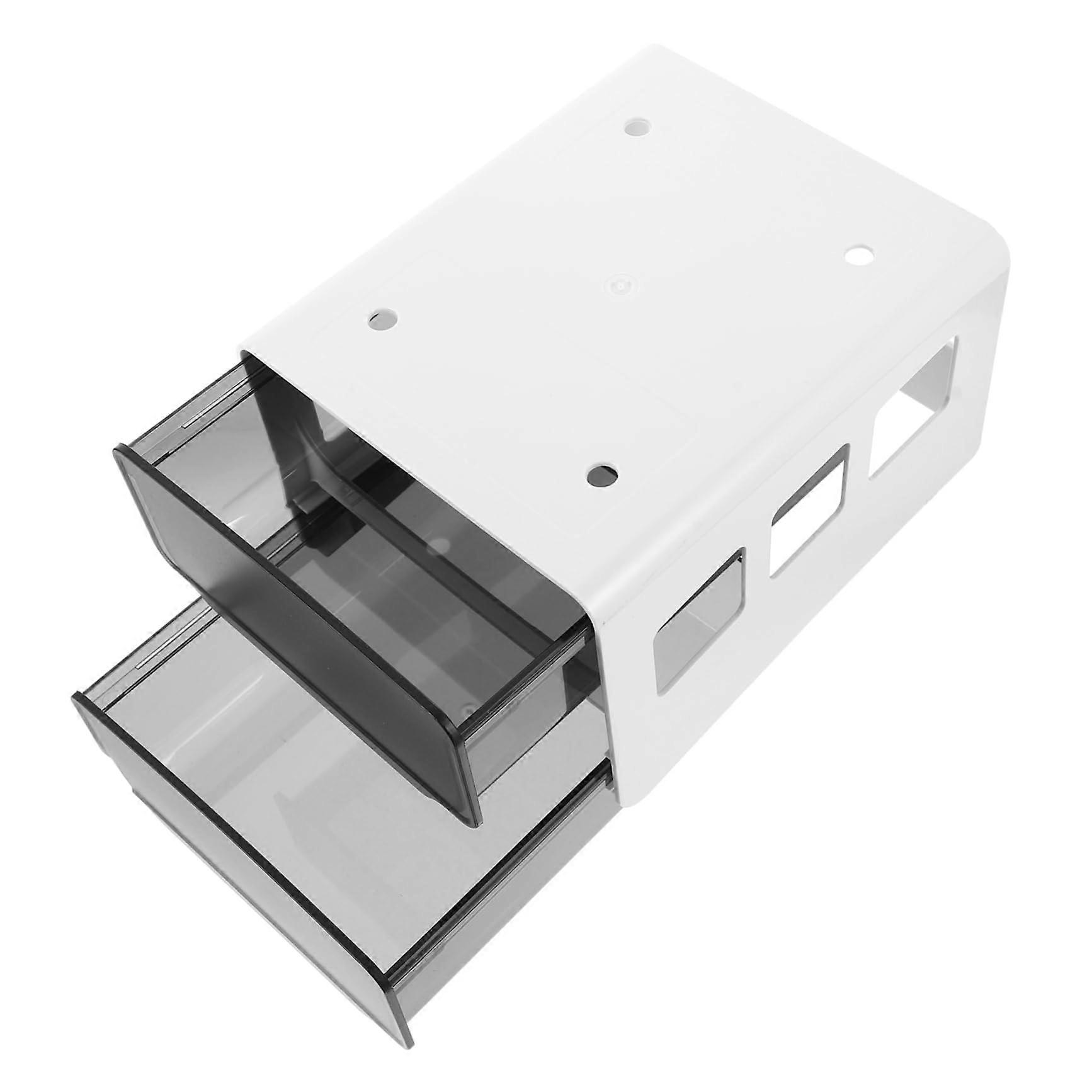 Hidden Under Desk Drawer Organizer Box Black Adhesive Storage for Stationery and Cosmetics Compact Design for Home Office