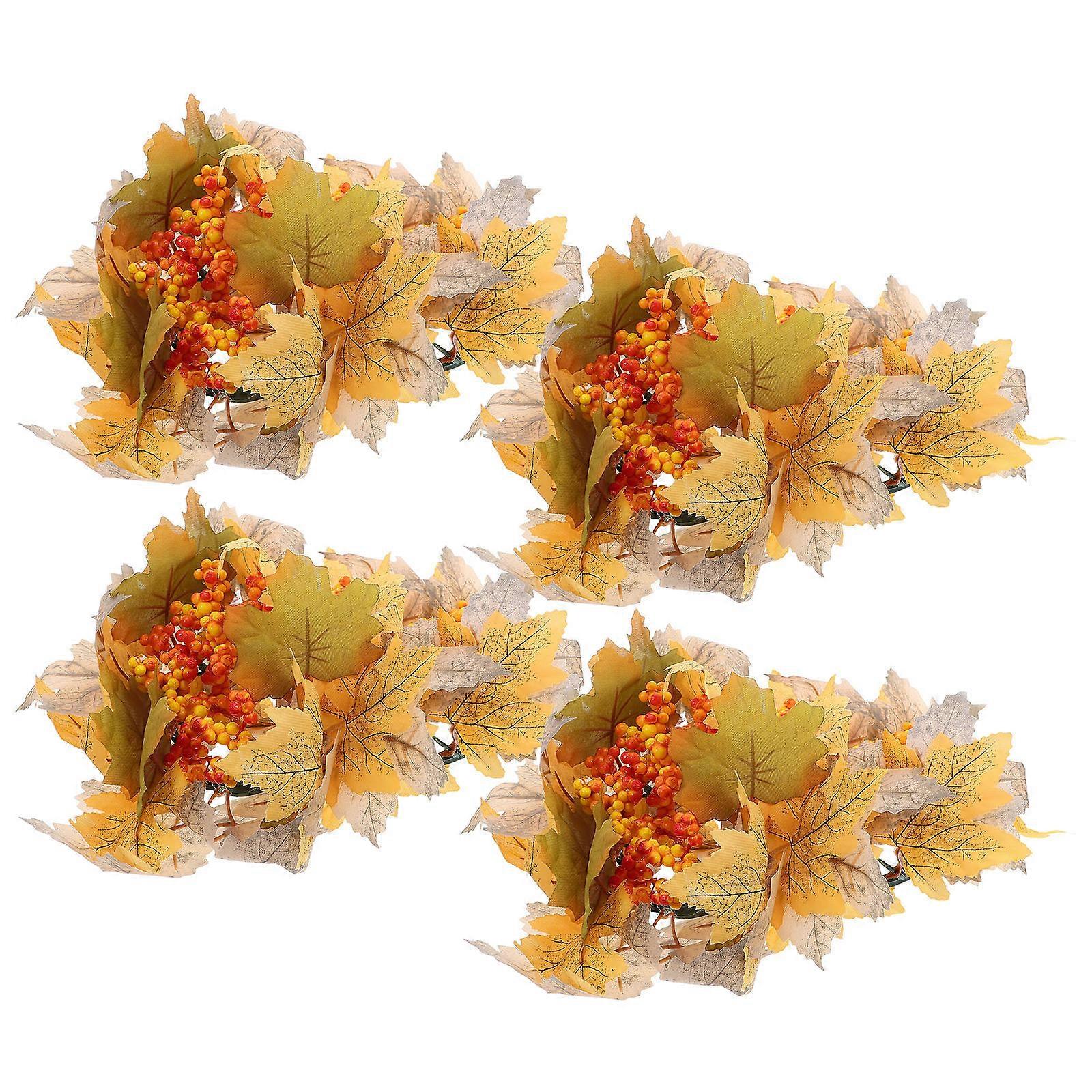 Versatile Decorative Candle Wreath Designed for and Restaurant Setup 4Pcs