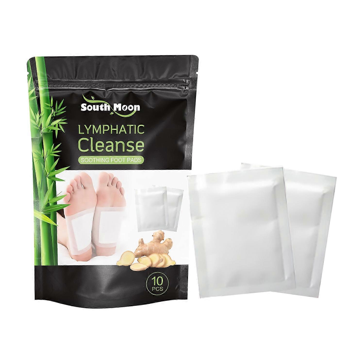 1-6x SOUTH MOON 10PCS Lymphatic Cleanse Soothing Foot Pads Deep Cleansing Detox Promote Circulation