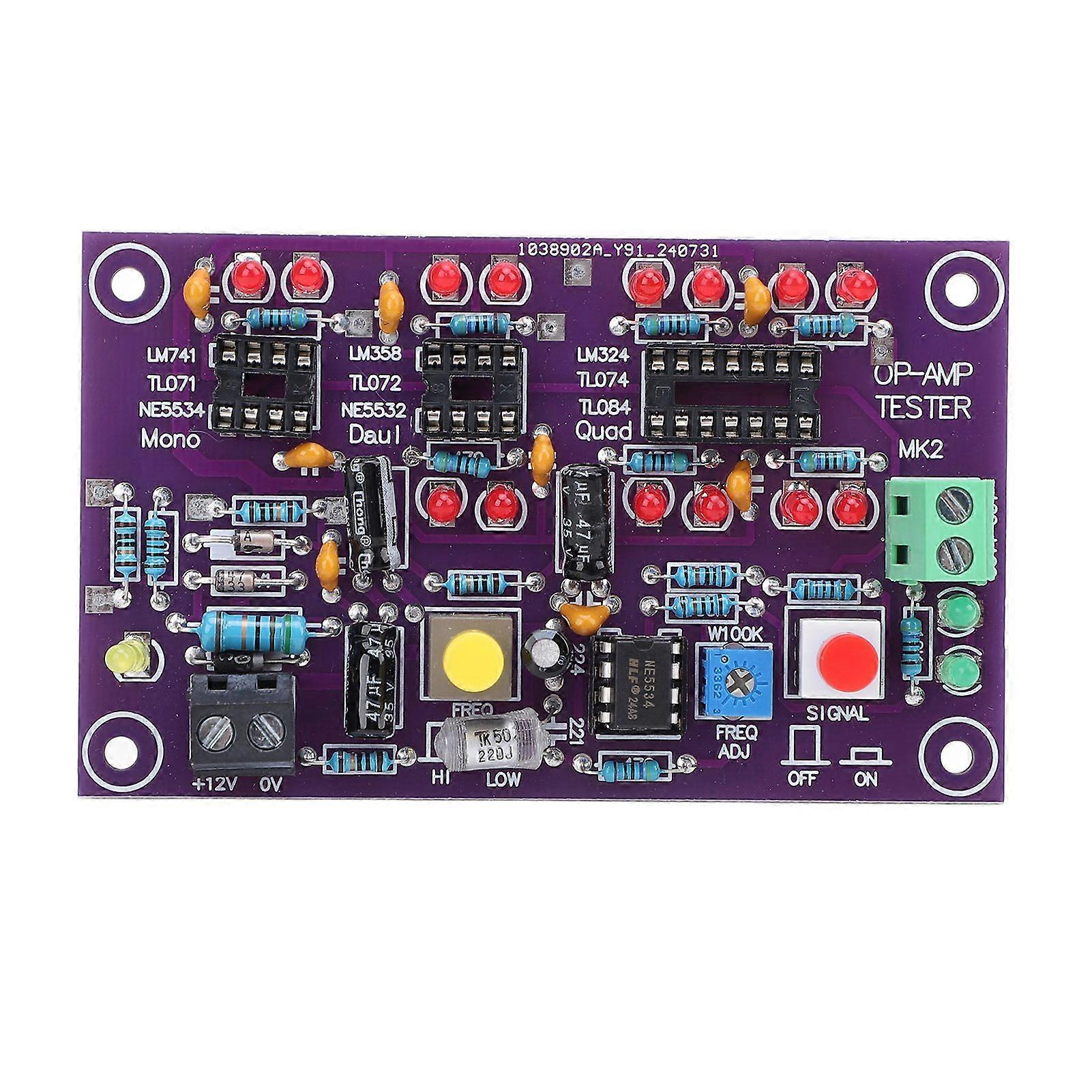 Operational Amplifier Test Board OP AMP Testing Module for Single Double Quad DC12V T2 Tester