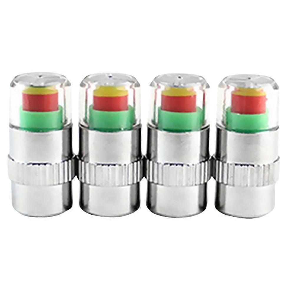4Pcs Vehicle Tire Pressure Warning Automobile Tire Monitoring Sensor Indicator (Copper Core)