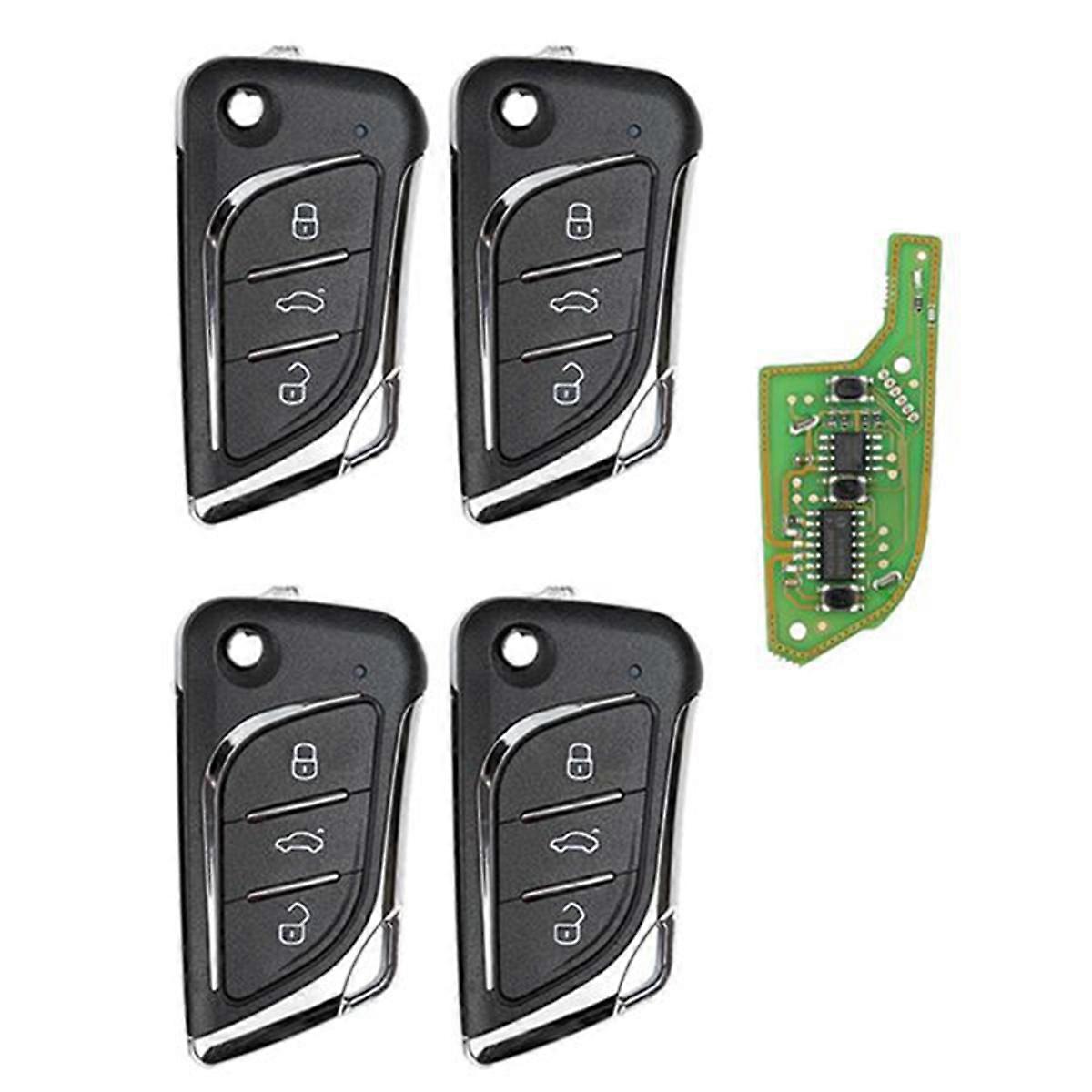 4Pcs Universal Remote Key Wire Remote Key XKLKS0EN XKLKSOEN for VVDI Key Tool LEI. Style 3 Buttons