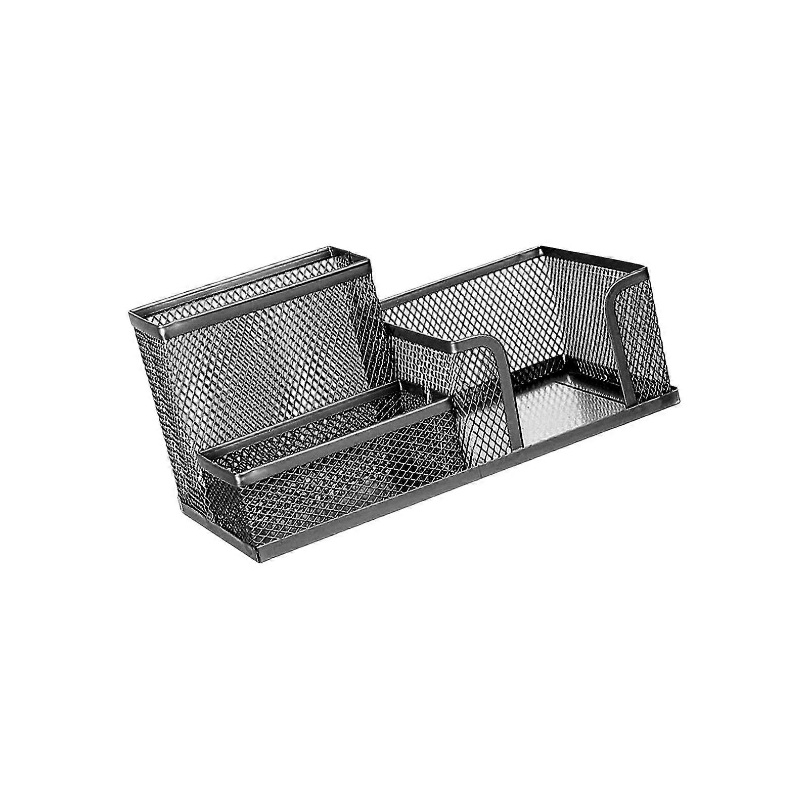 Large Capacity Pencil Holders Office Shelf with Note Holders 3 Compartments Pencil Storage Box Desk Organizer For Home Multicolor