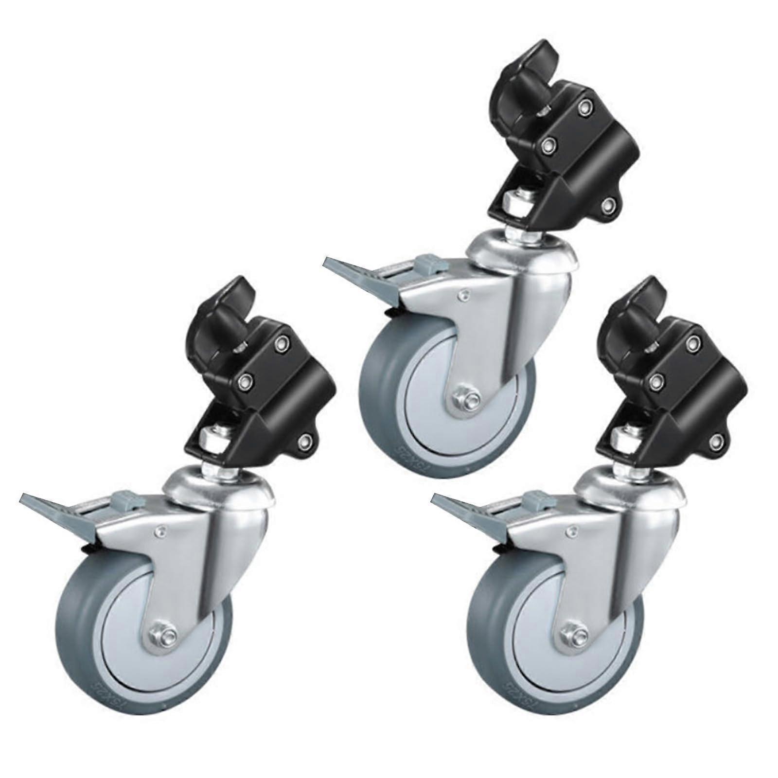 Light Stand 360-Degree Rotation, High-Strength Metal, ABS Wheel, Universal Light Stand Caster For Video Production